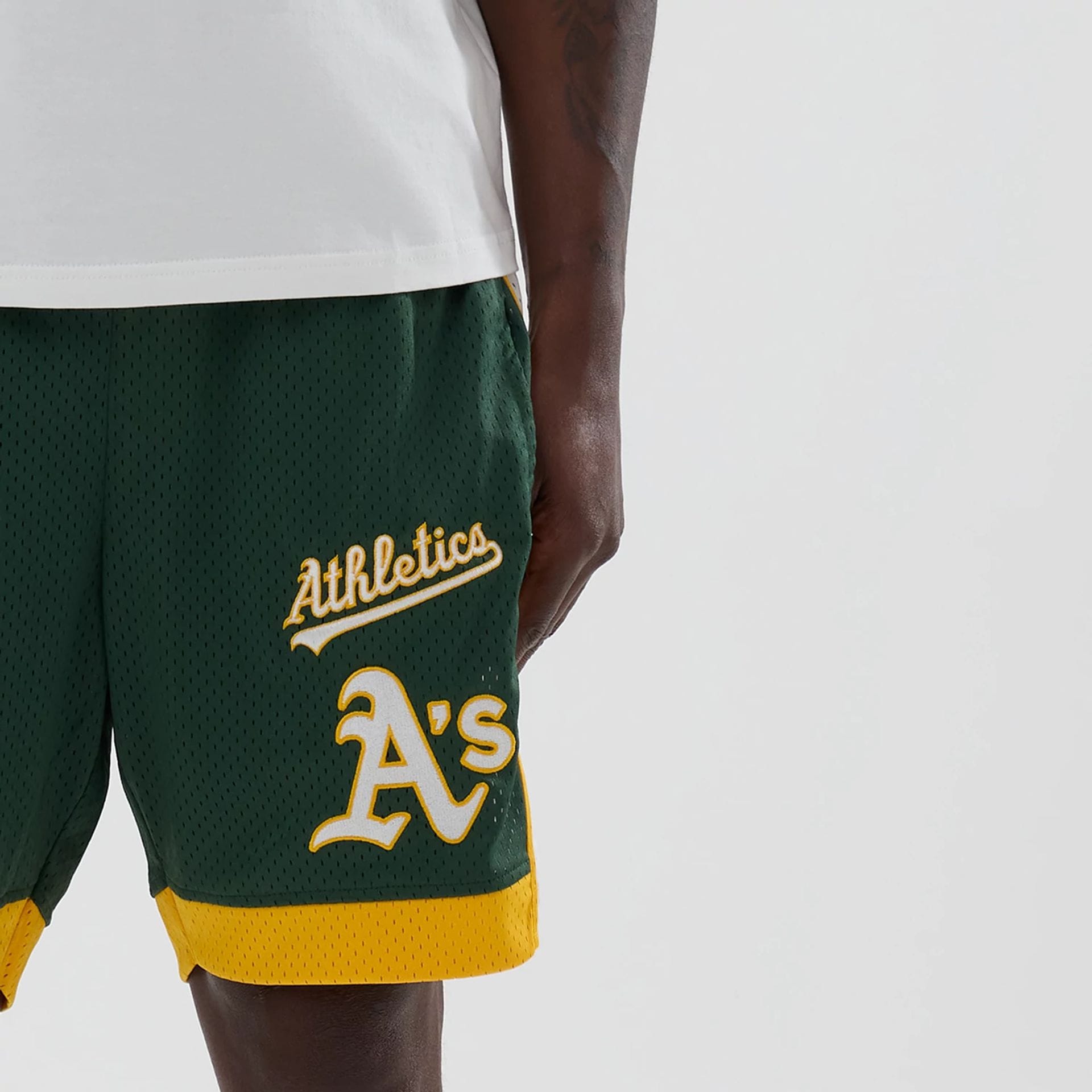 Athletics MLB Dark Green Mesh Shorts-kentox