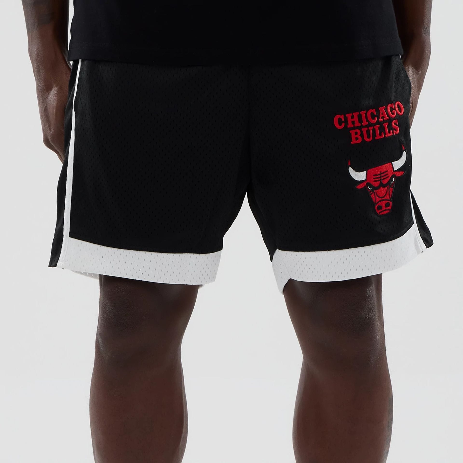 Chicago Bulls NBA Black Mesh Shorts-kentox