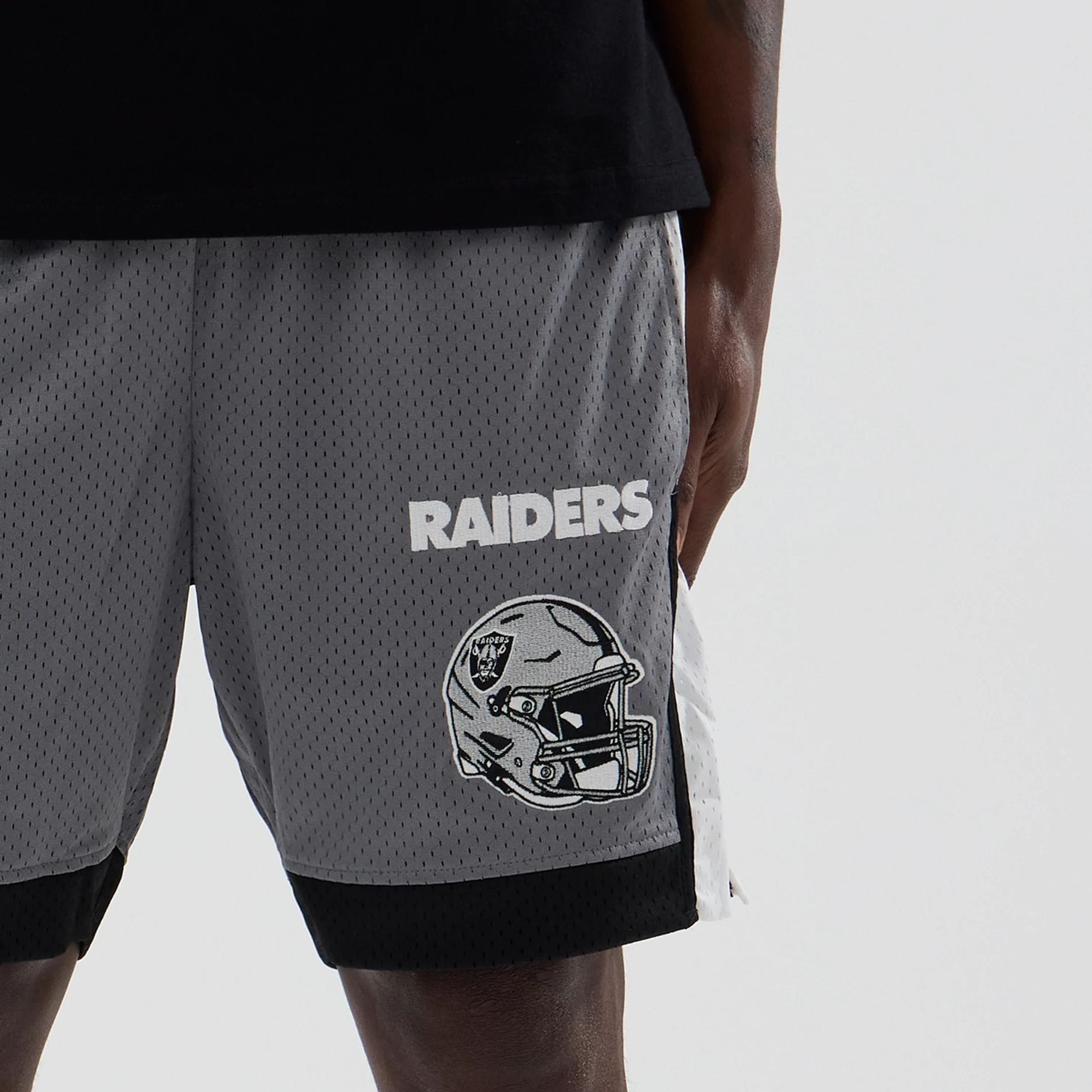 Las Vegas Raiders NFL Grey Mesh Shorts-kentox