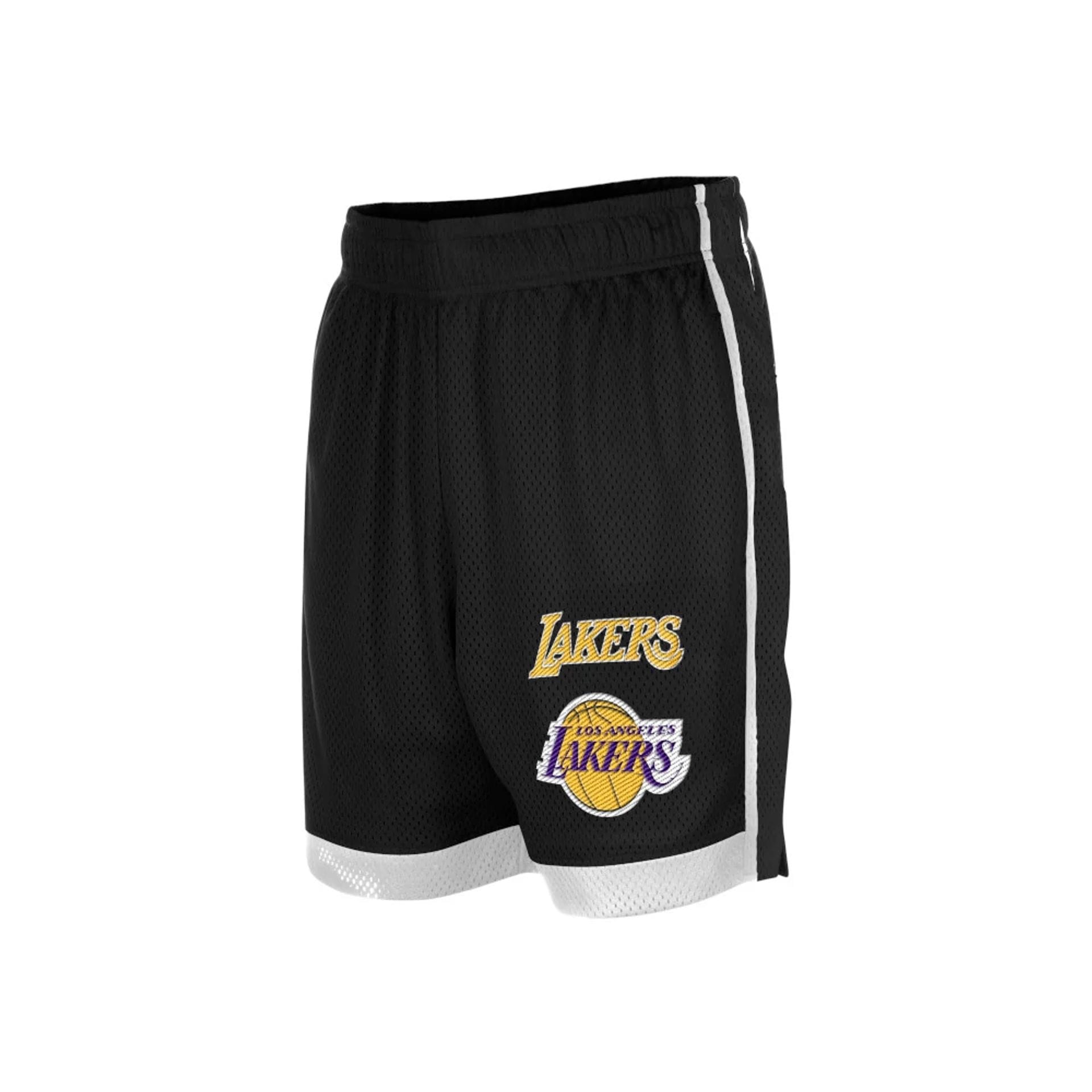 LA Lakers NBA Black Mesh Shorts-kentox