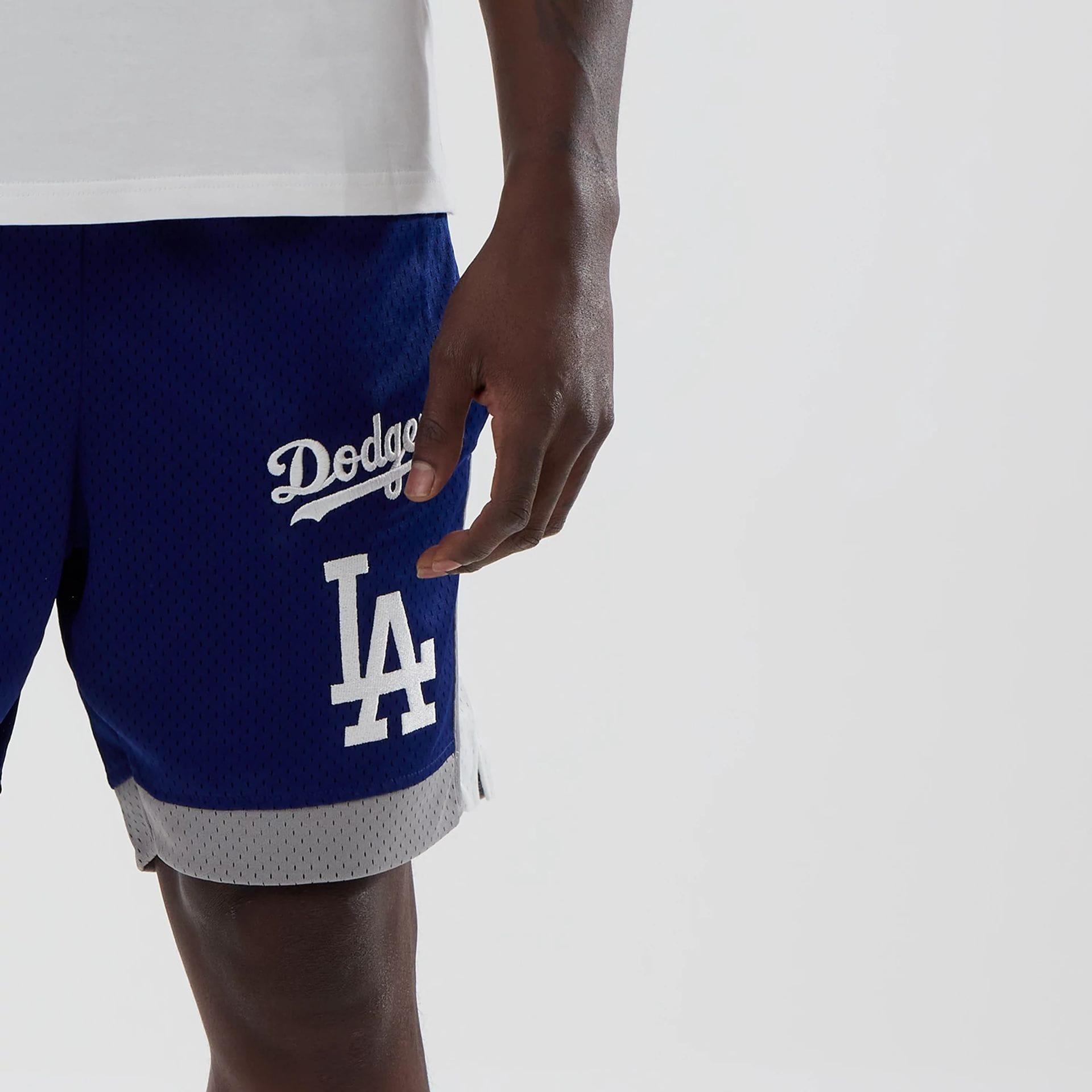 LA Dodgers MLB Dark Blue Mesh Shorts-kentox