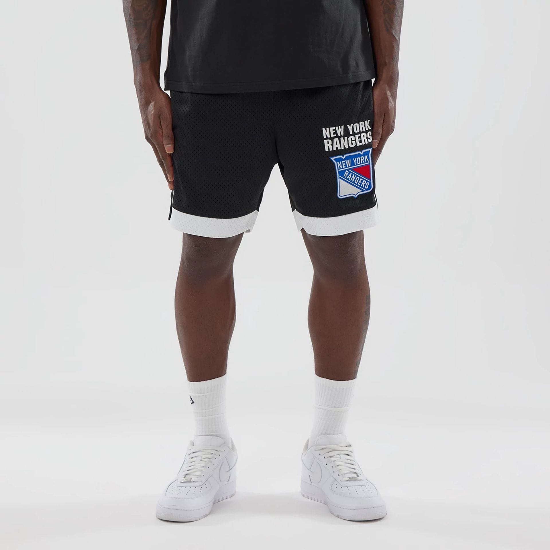 New York Rangers NHL Black Mesh Shorts-kentox
