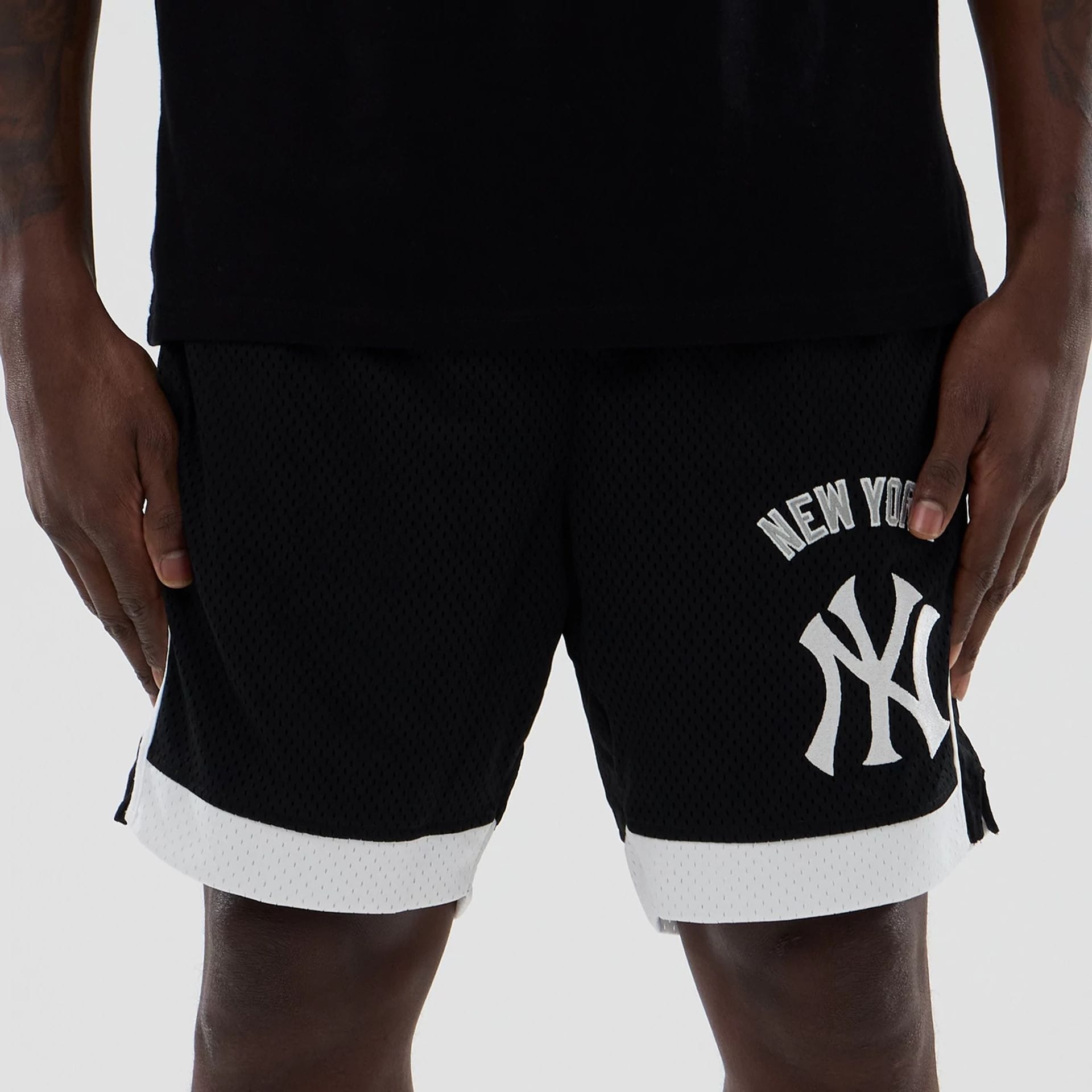New York Yankees MLB Black Mesh Shorts-kentox