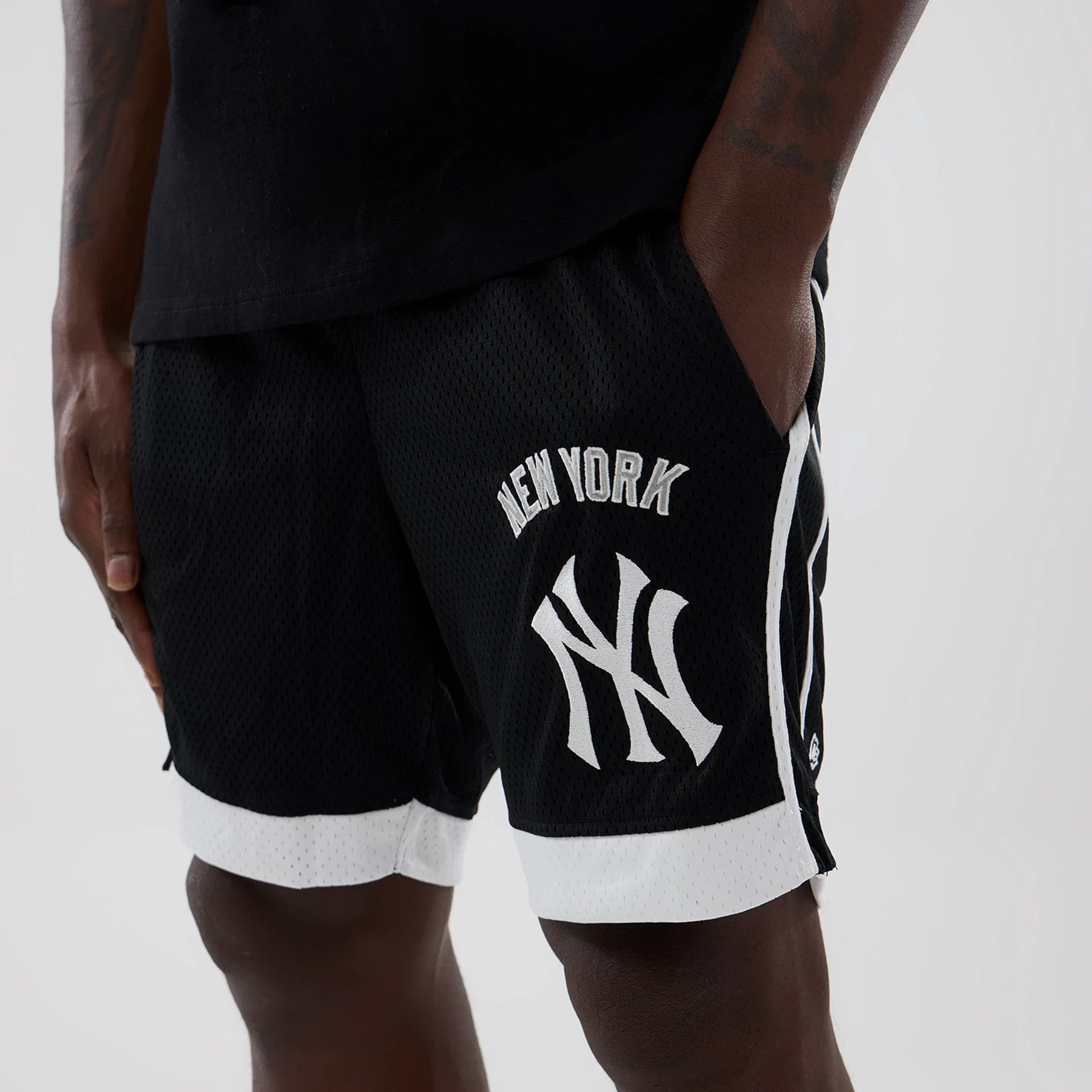 New York Yankees MLB Black Mesh Shorts-kentox
