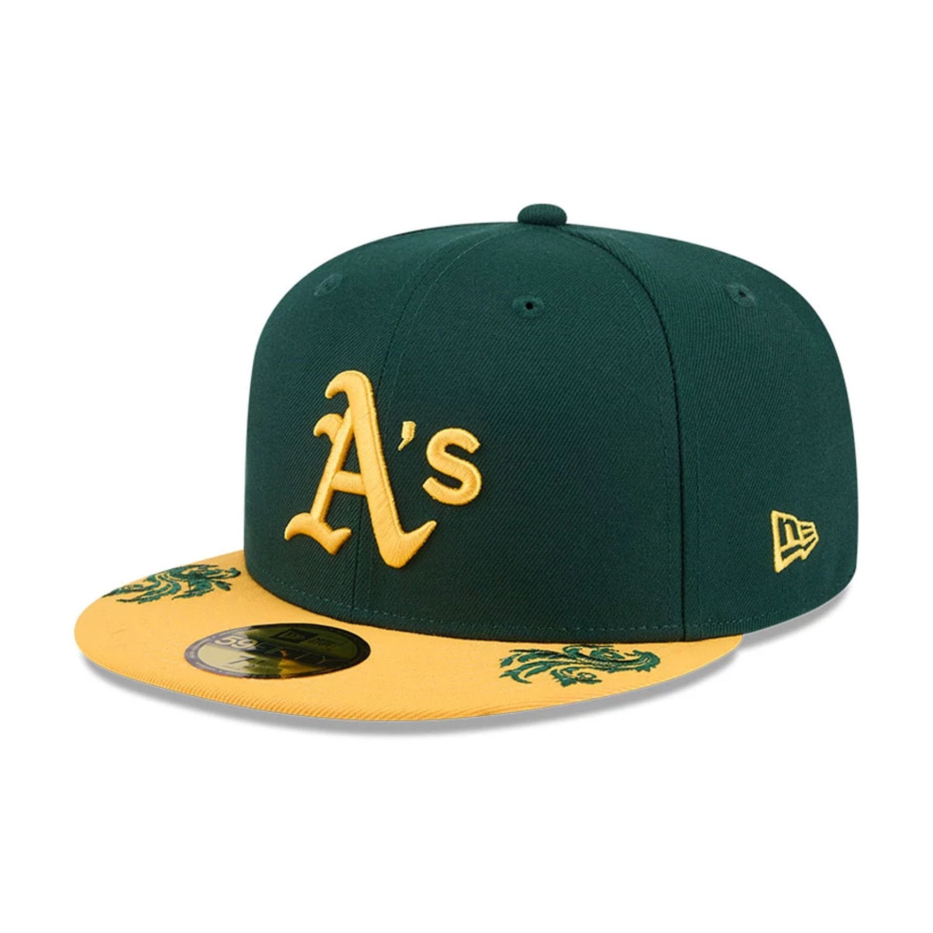 Athletics MLB Script Dark Green 59FIFTY Fitted Cap-kentox