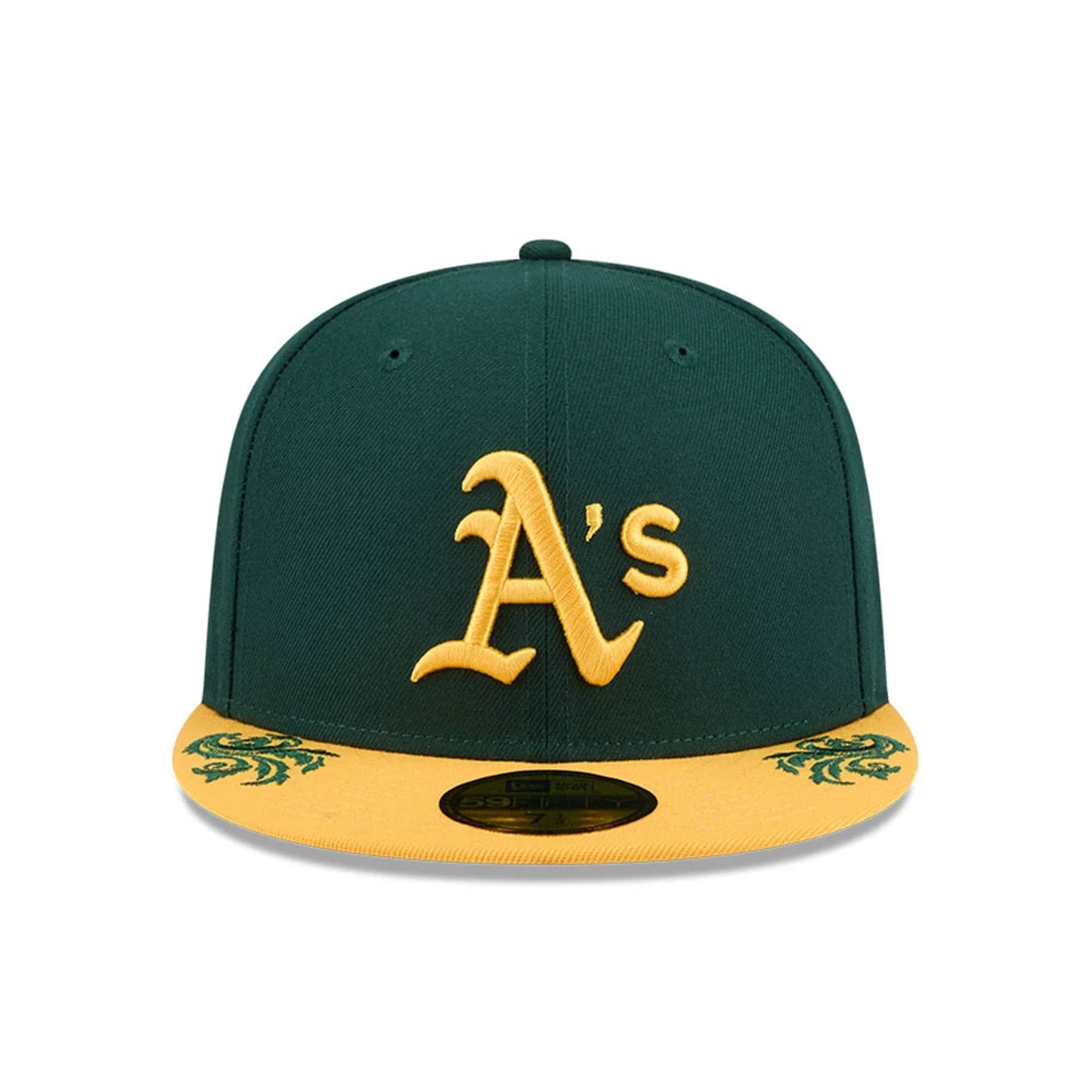 Athletics MLB Script Dark Green 59FIFTY Fitted Cap-kentox