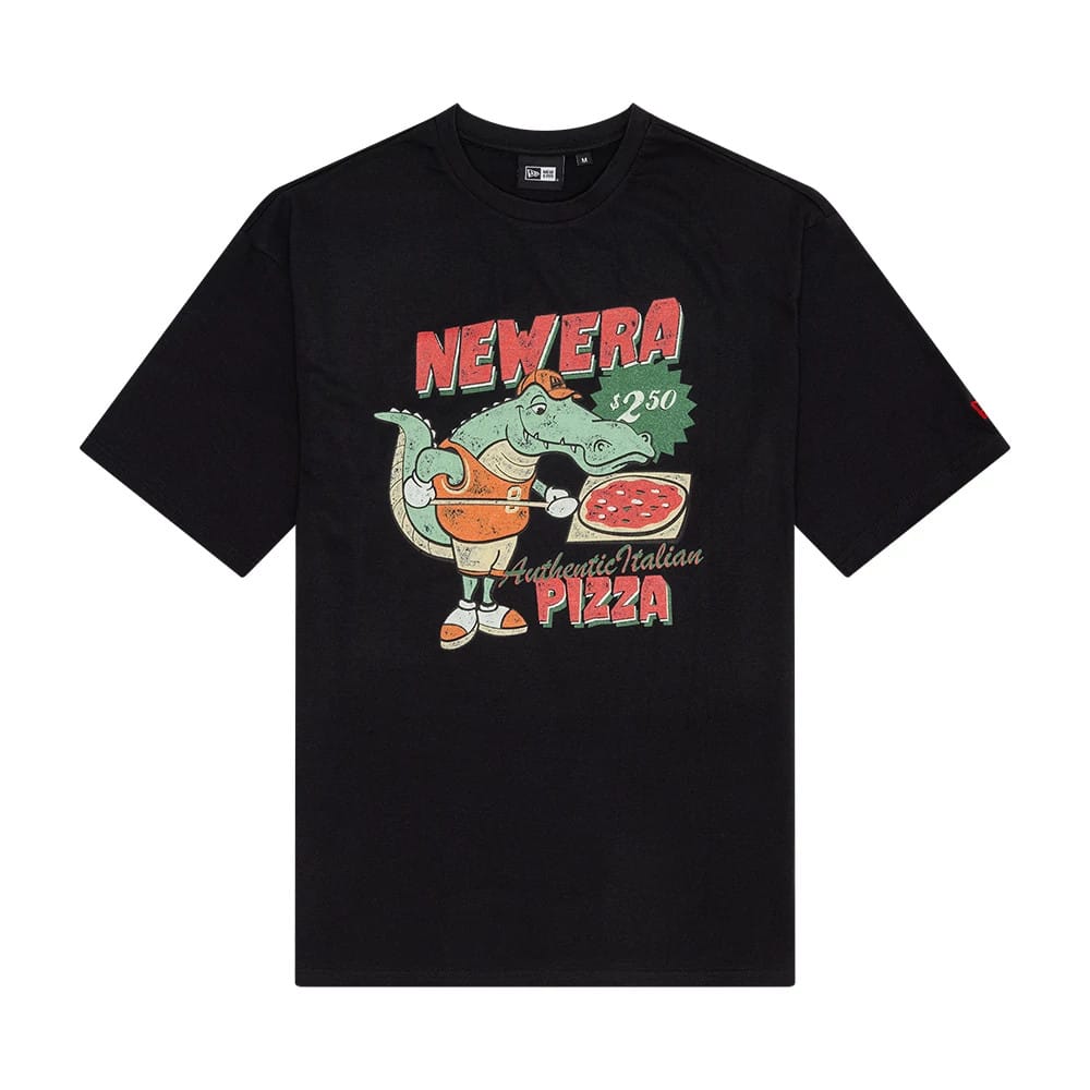 New Era Character Graphic Black Oversized T-Shirt-kentox