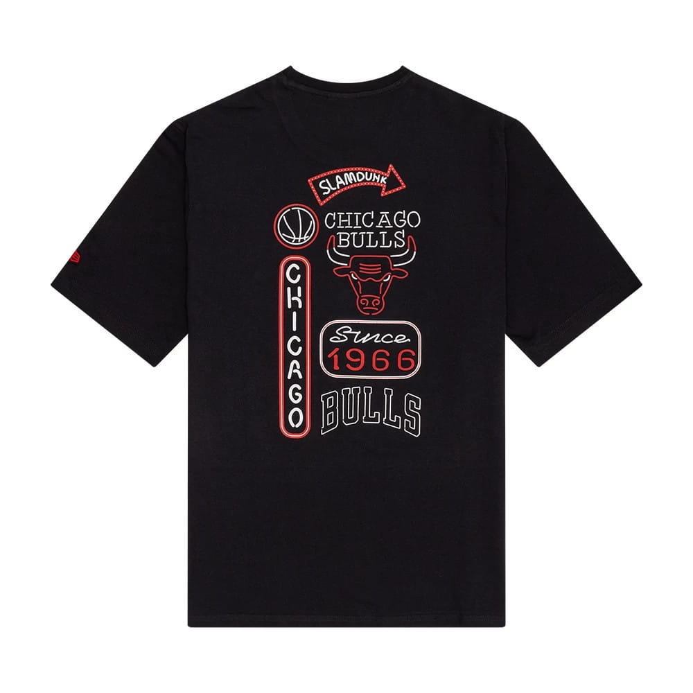 Chicago Bulls NBA Neon Graphic Black T-Shirt-kentox