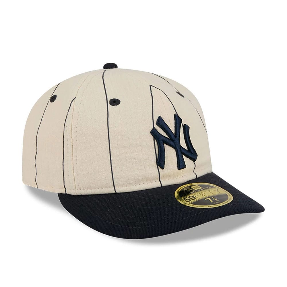 New York Yankees MLB Linen Cream Retro Crown 59FIFTY Fitted Cap-kentox