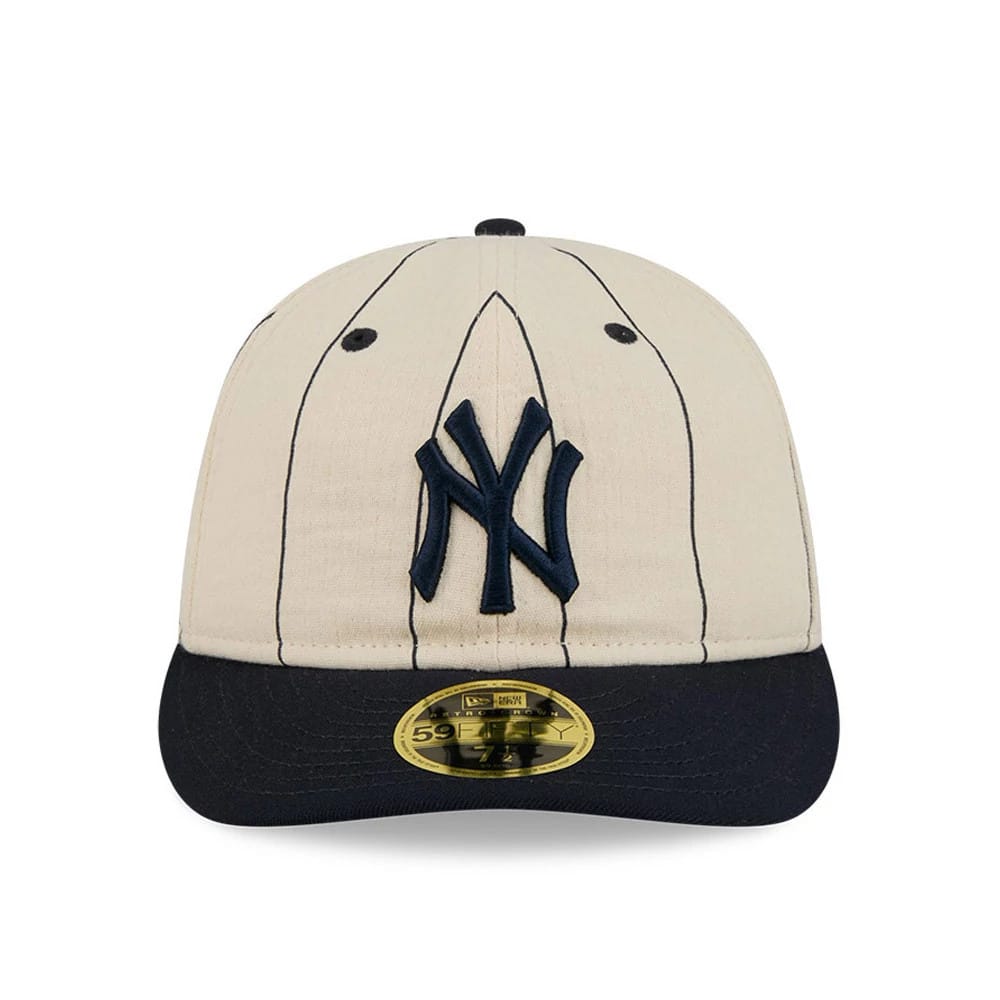New York Yankees MLB Linen Cream Retro Crown 59FIFTY Fitted Cap-kentox