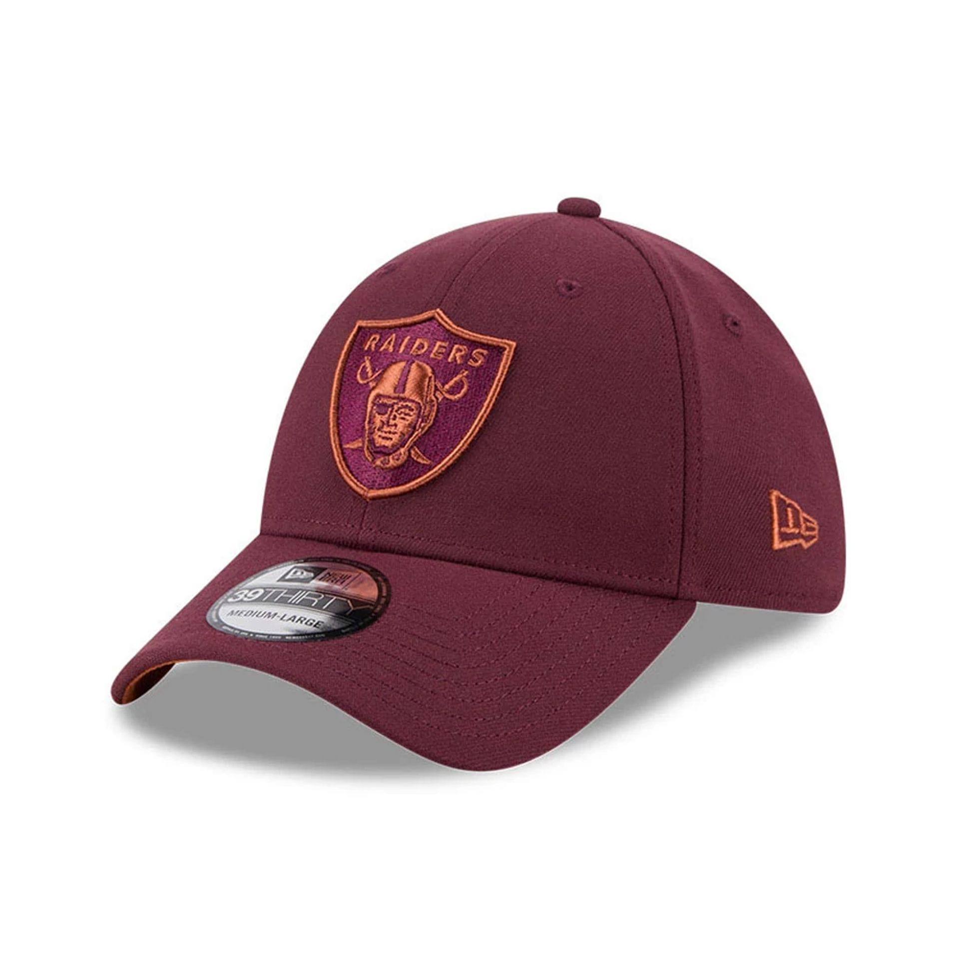 Las Vegas Raiders NFL Frosted Rust Dark Red 39THIRTY Stretch Fit Cap-kentox
