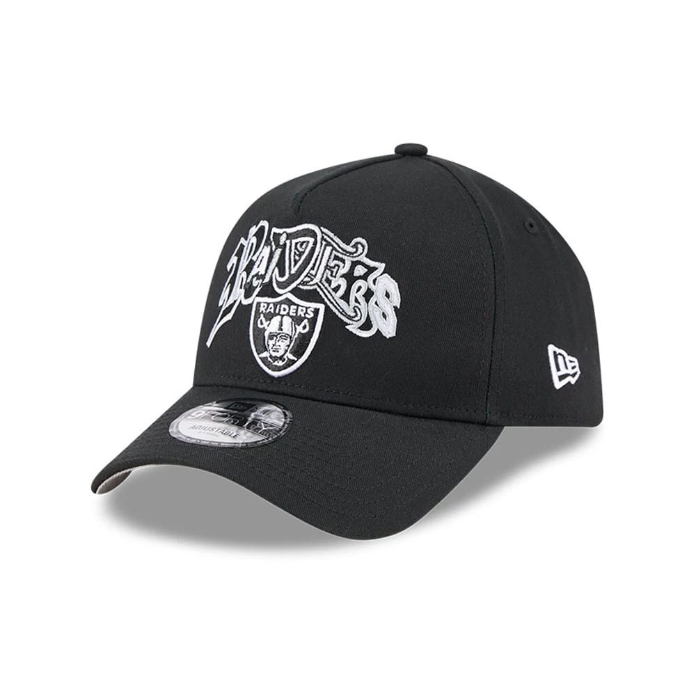 Las Vegas Raiders NBA Multi Letter Black 9FORTY A-Frame Adjustable Cap-kentox