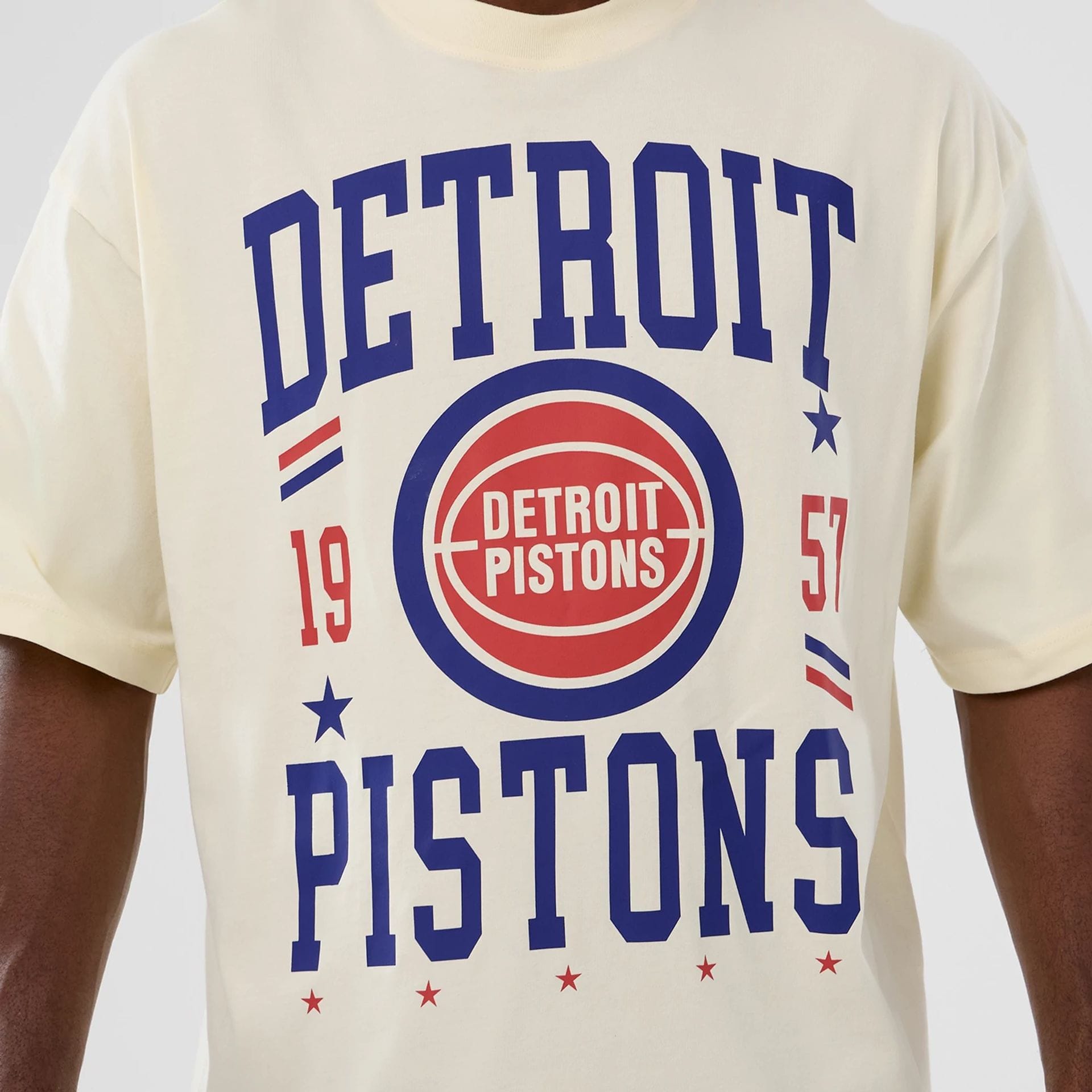 Detroit Pistons NBA Hardwood Classic Cream T-Shirt-kentox