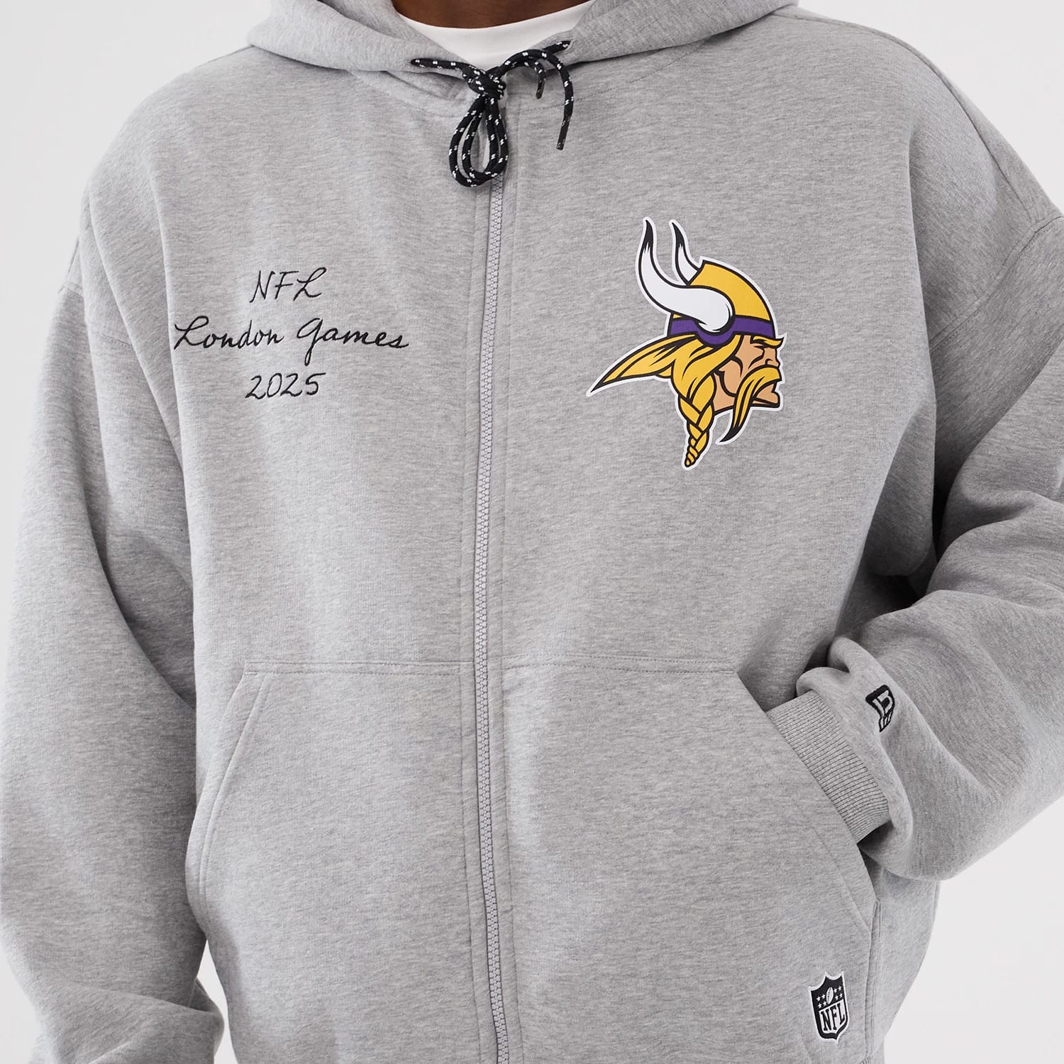 Minnesota Vikings NFL International Series Games 2025 Grey Premium Pullover Hoodie-kentox