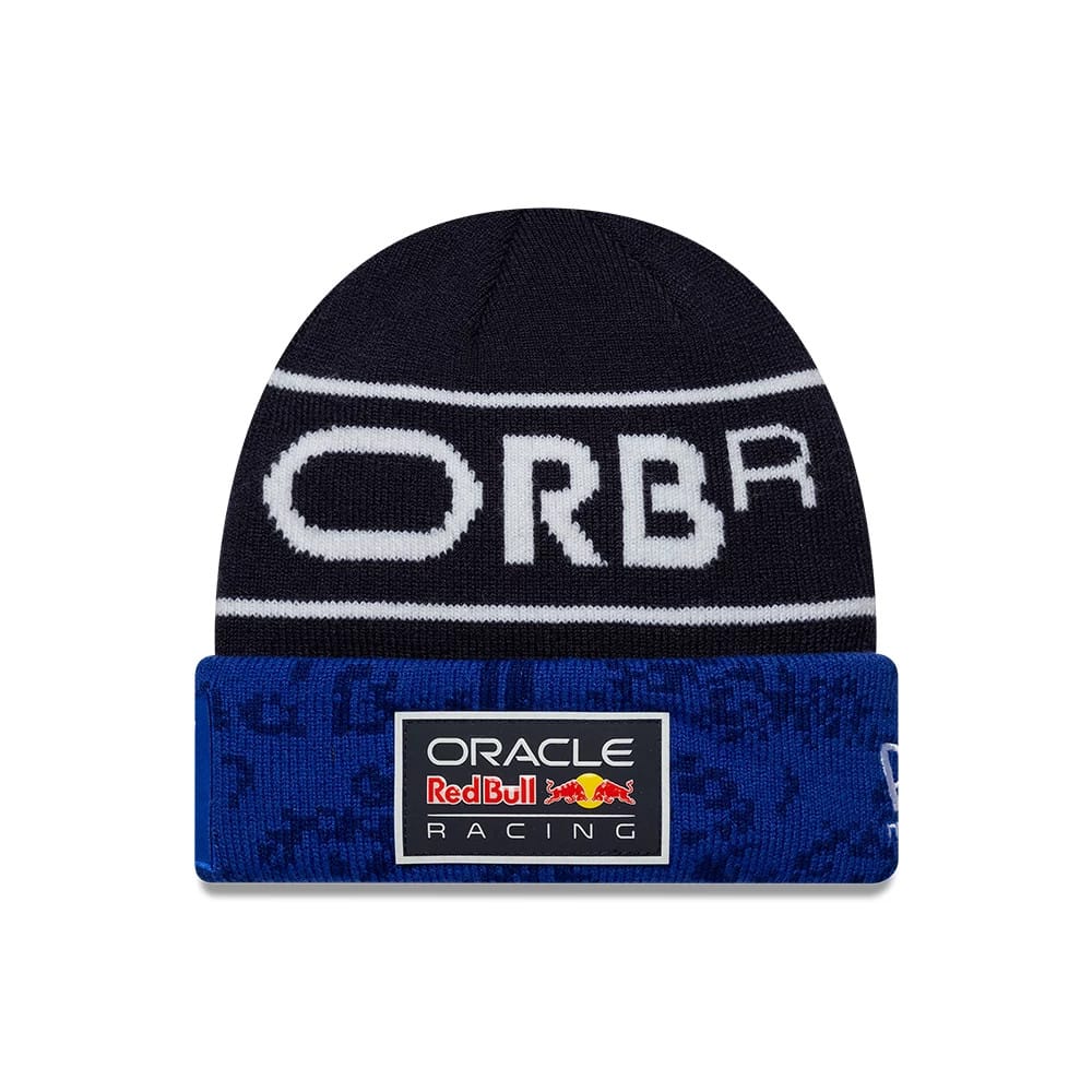 Red Bull Racing Youth Replica Max Verstappen Dark Blue Cuff Knit Beanie Hat-kentox