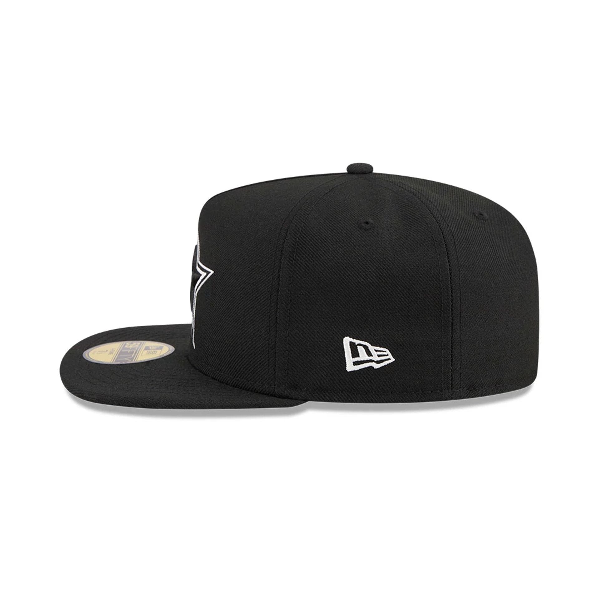 Dallas Cowboys NFL Chiseled Embroidery Black 59FIFTY A-Frame Fitted Cap-kentox