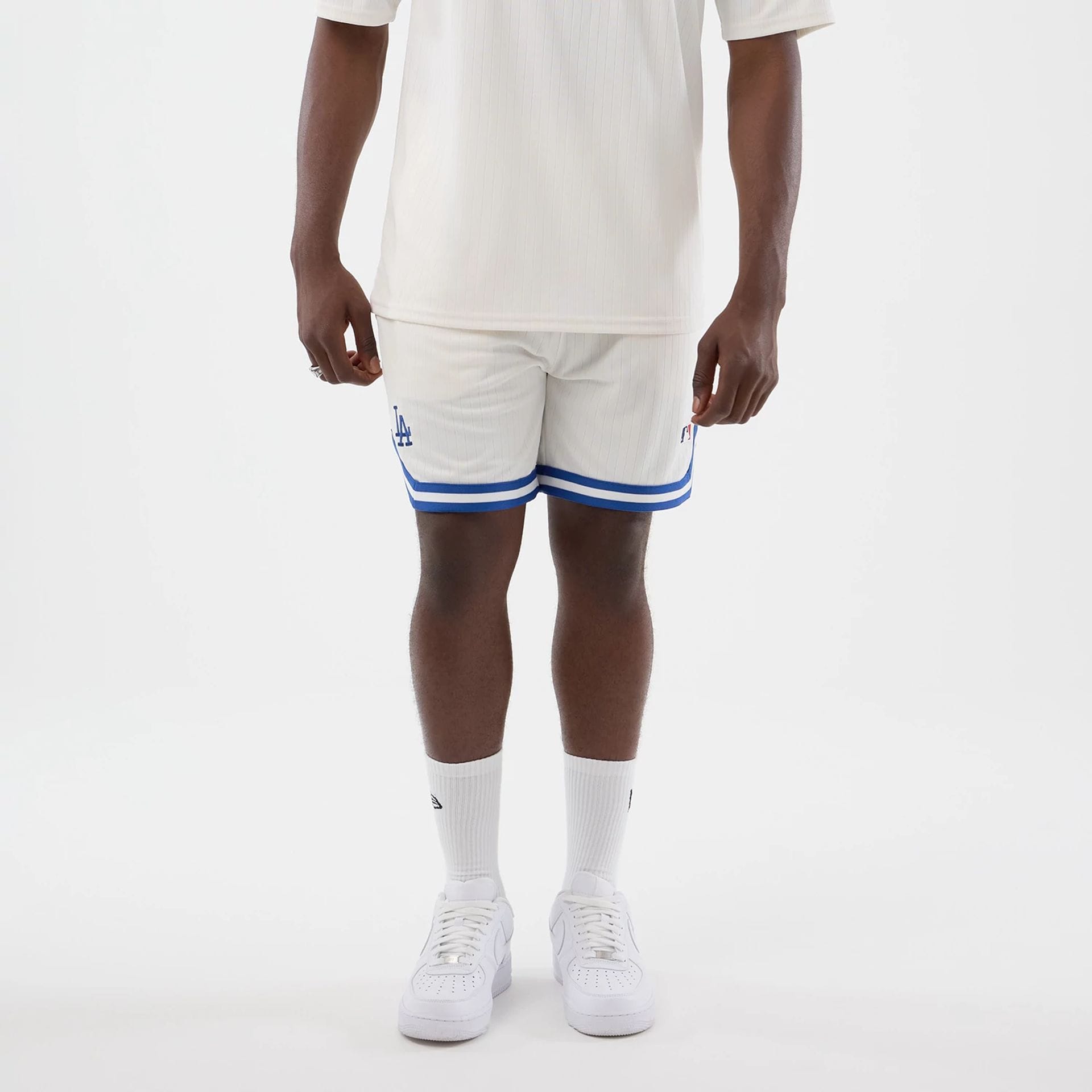LA Dodgers MLB Arch Open White Oversized Shorts-kentox