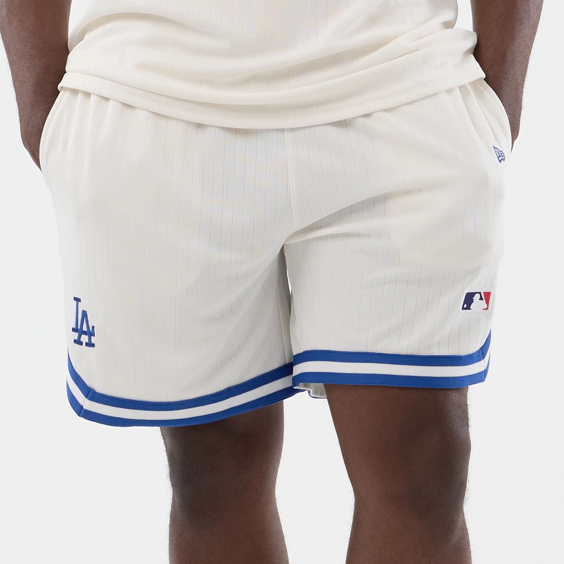LA Dodgers MLB Arch Open White Oversized Shorts-kentox
