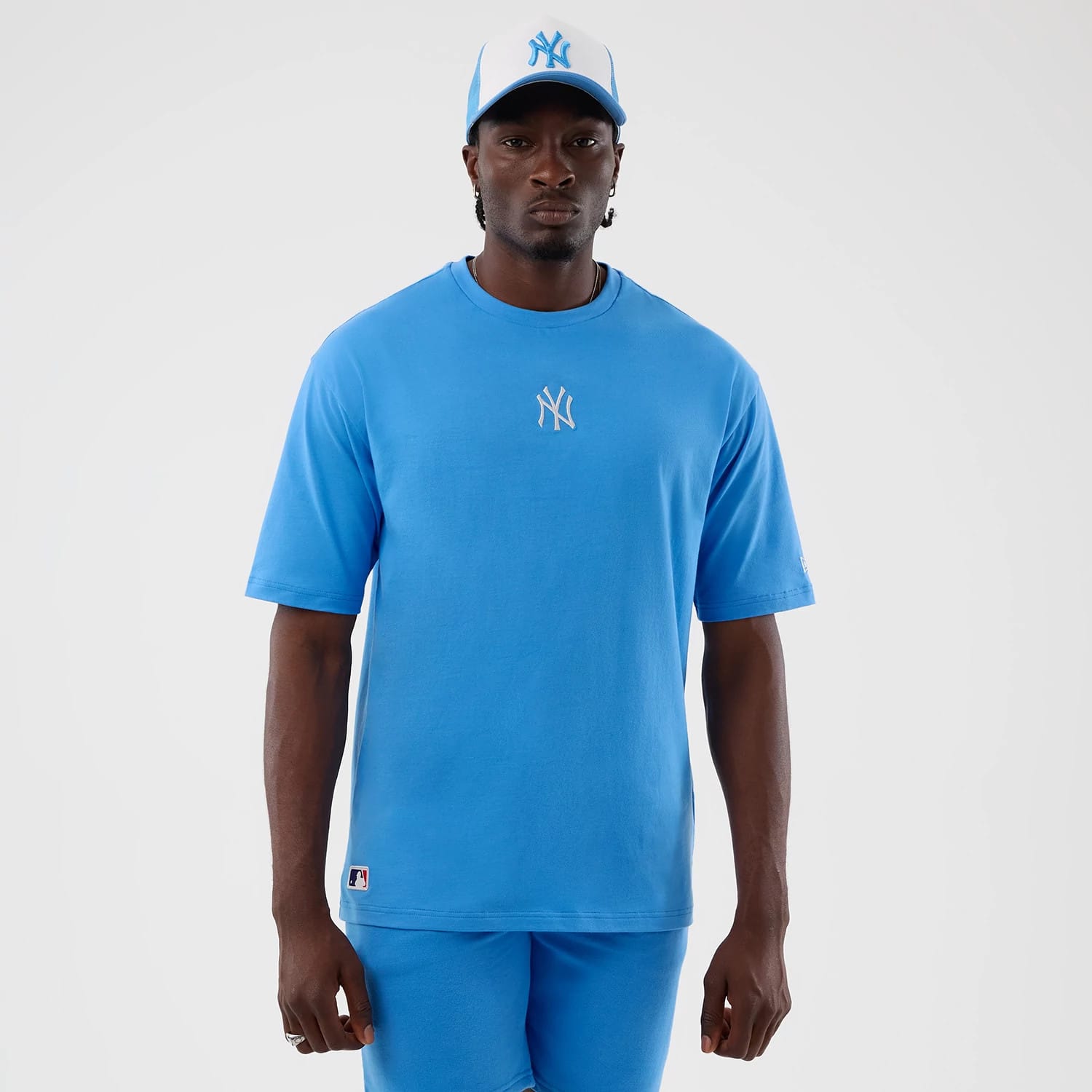 New York Yankees MLB League Essential Pastel Blue Oversized T-Shirt-kentox