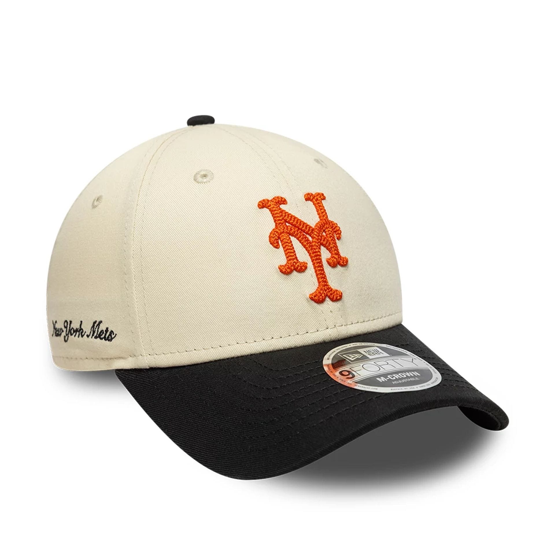 New York Mets MLB Side Script Cream 9FORTY M-Crown Adjustable Cap-kentox