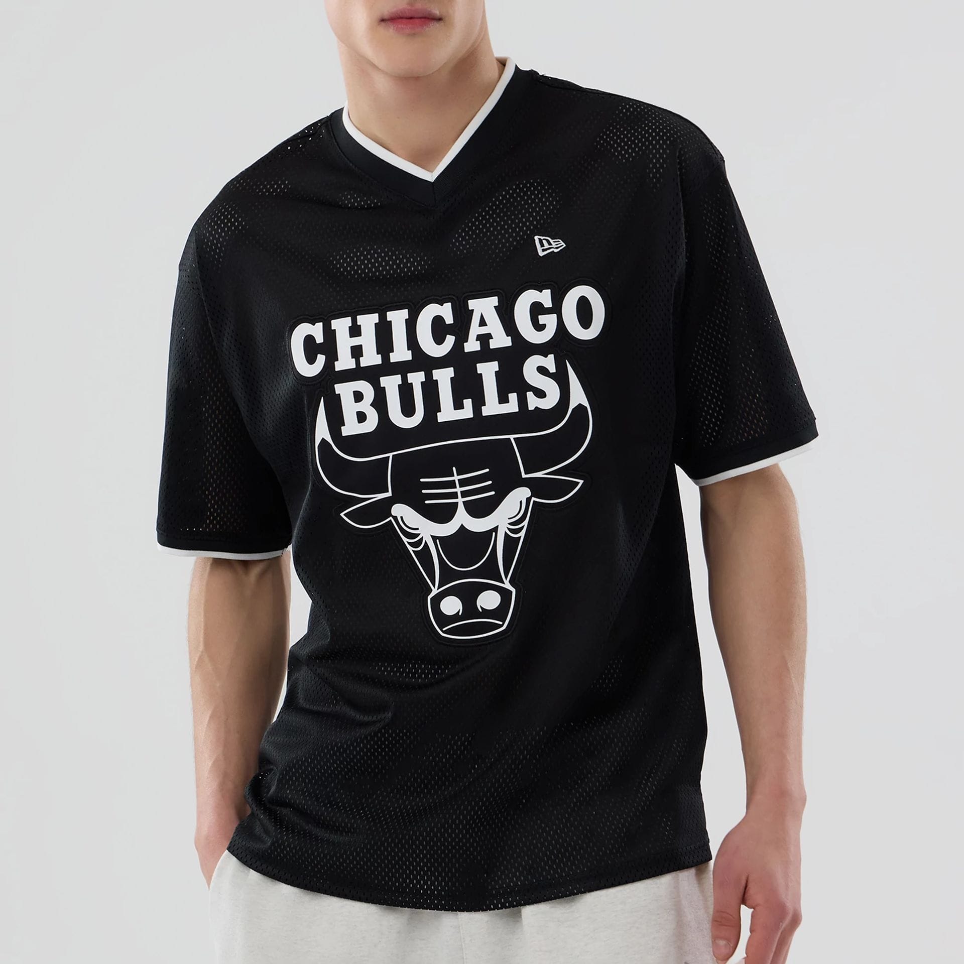 Chicago Bulls NBA Mesh Black Oversized T-Shirt-kentox