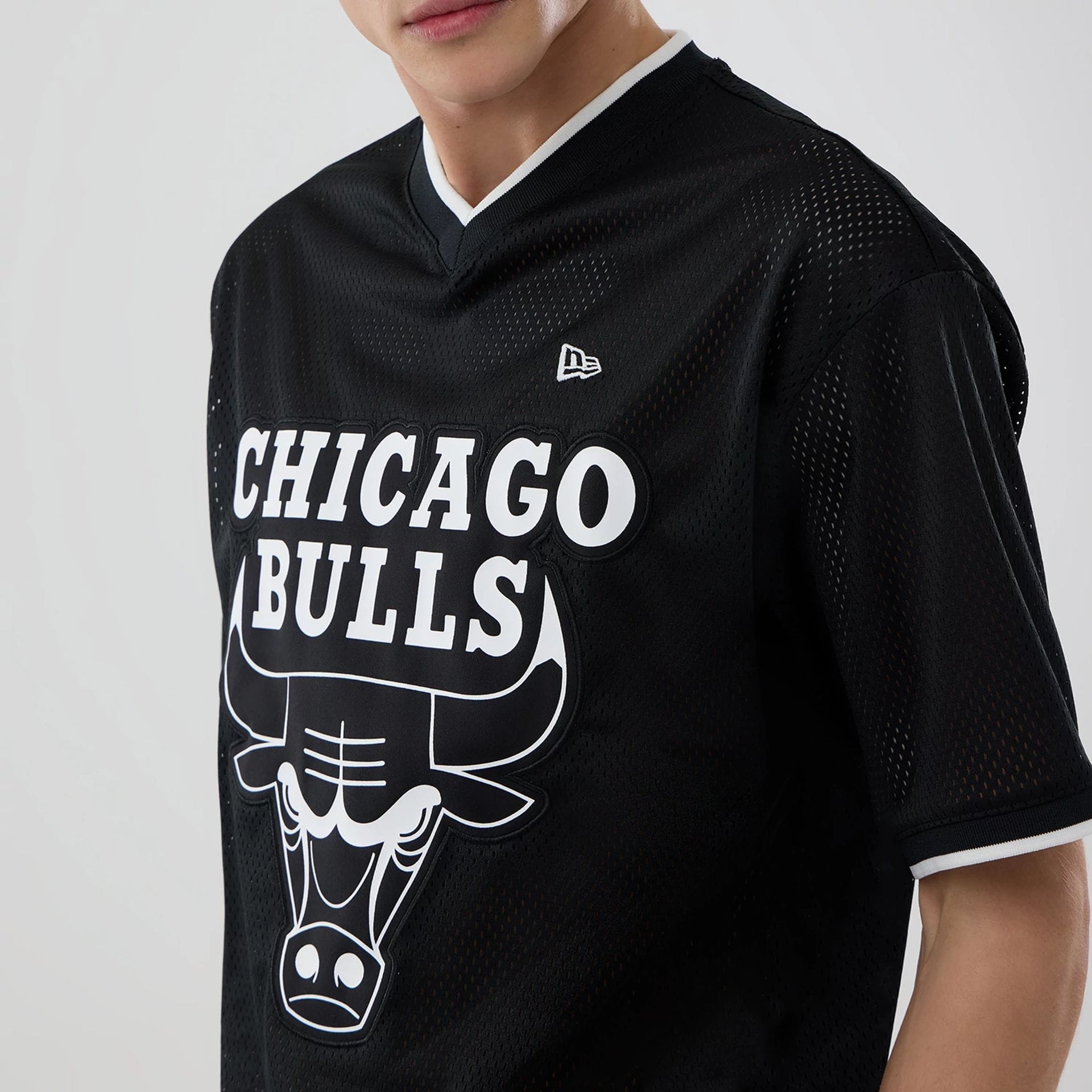 Chicago Bulls NBA Mesh Black Oversized T-Shirt-kentox