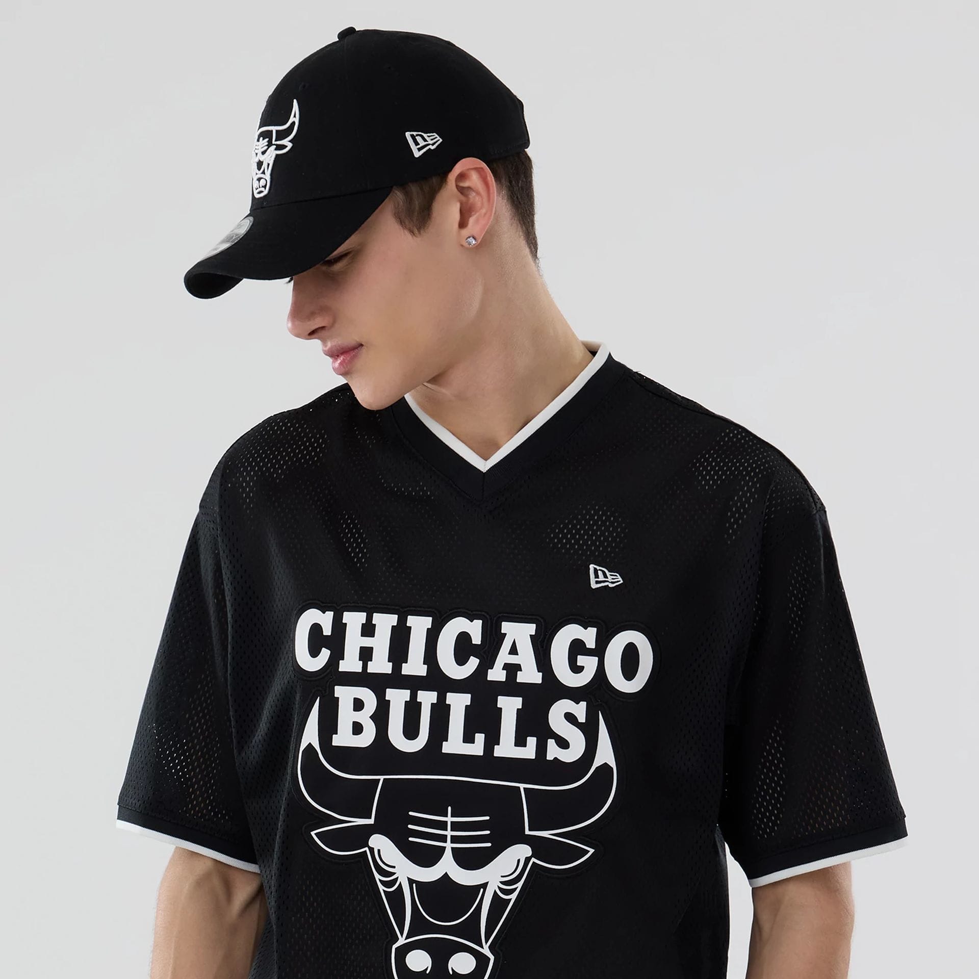Chicago Bulls NBA Mesh Black Oversized T-Shirt-kentox