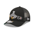 Blackhawks NHL Stanley Cup Black 9FORTY M-Crown A-Frame Trucker Adjustable Cap-kentox