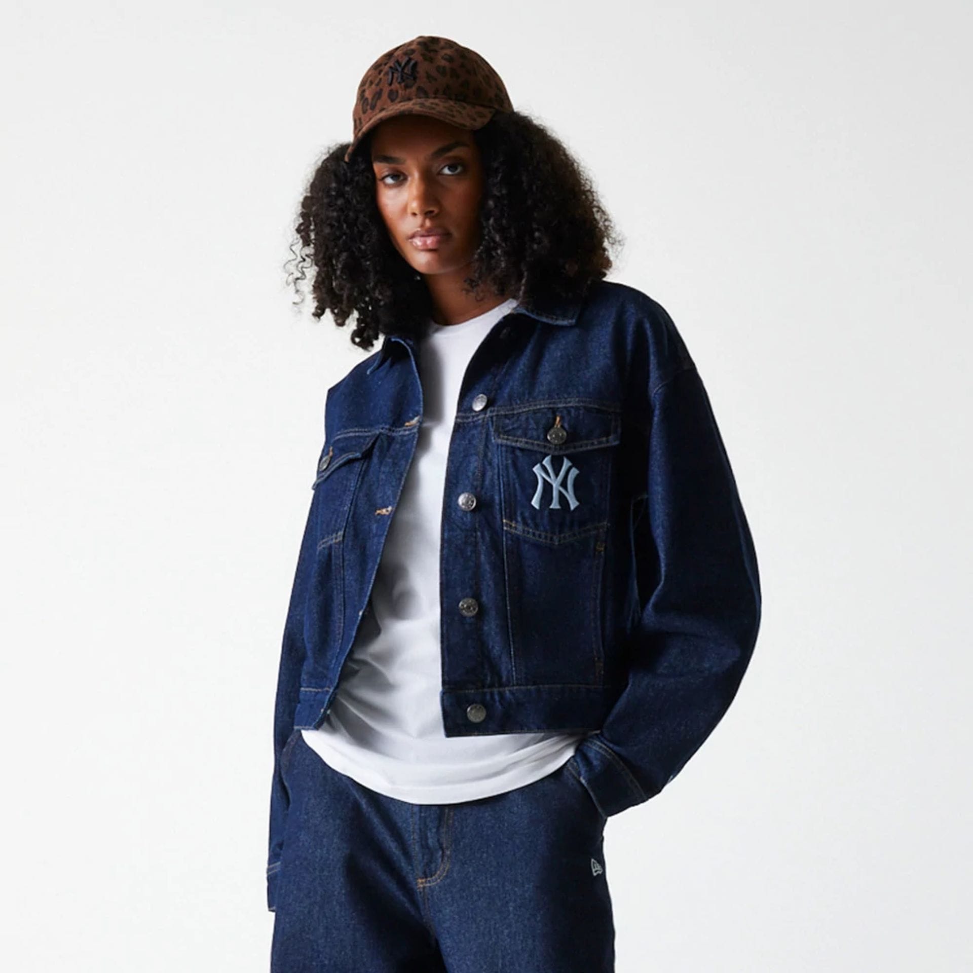 New York Yankees Womens MLB Denim Dark Blue Jacket-kentox