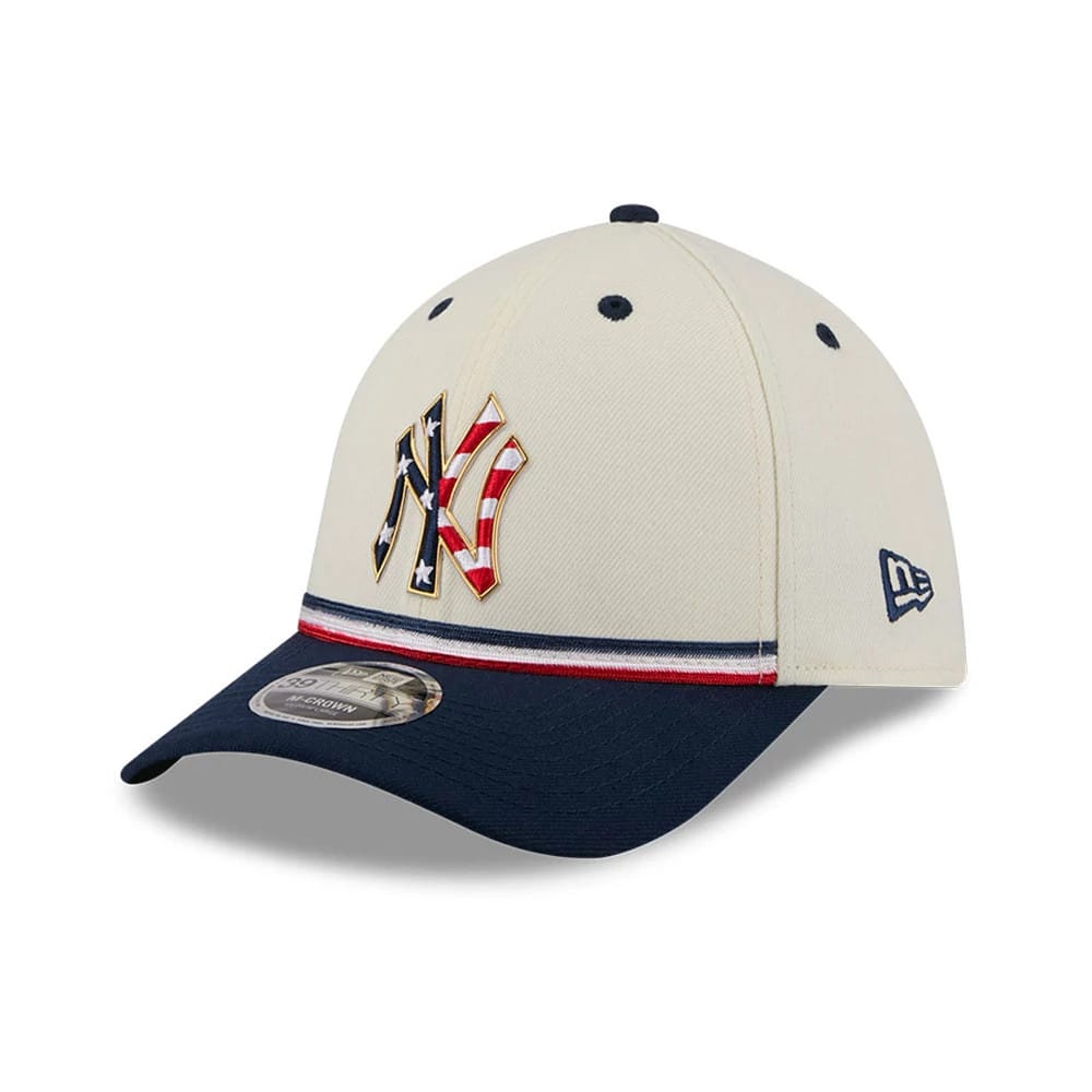 Yankees MLB 4th Of July 2026 Cream 39THIRTY M-Crown Stretch Fit Cap-kentox