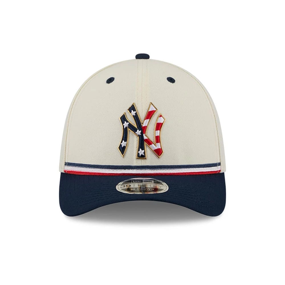 Yankees MLB 4th Of July 2026 Cream 39THIRTY M-Crown Stretch Fit Cap-kentox