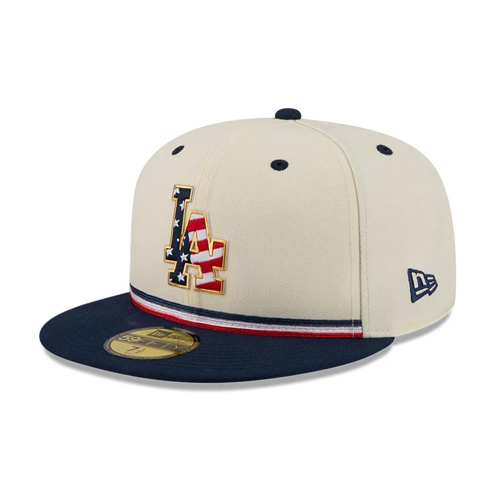 LA Dodgers MLB 4th Of July 2026 Cream 59FIFTY Fitted Cap-kentox