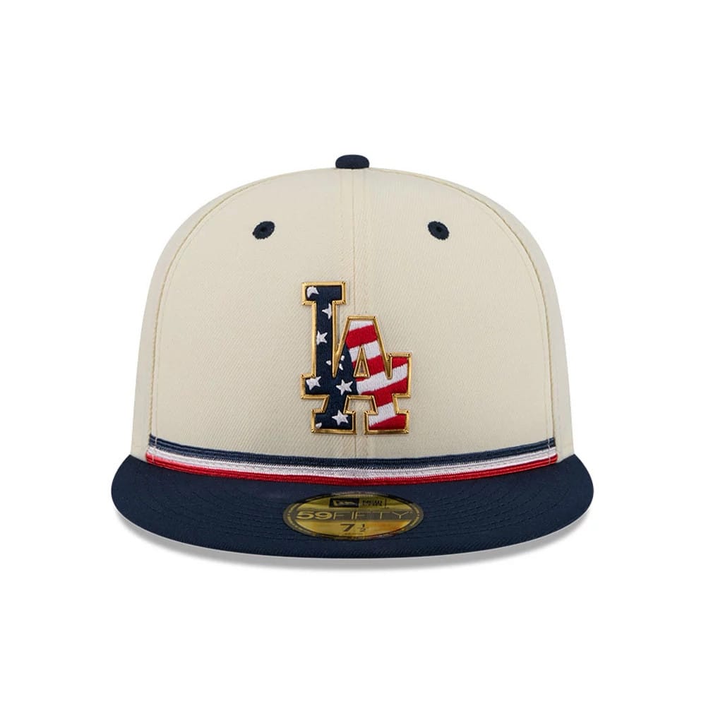 LA Dodgers MLB 4th Of July 2026 Cream 59FIFTY Fitted Cap-kentox