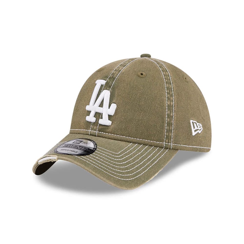 LA Dodgers MLB Stencil Distressed Green 9TWENTY Adjustable Cap-kentox