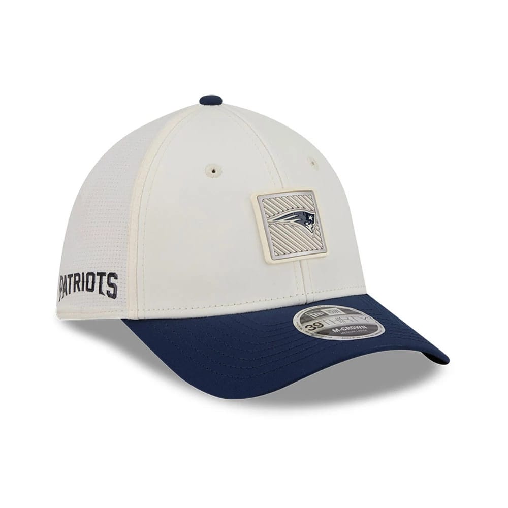 Patriots NFL Training 2026 White 39THIRTY M-Crown Stretch Fit Cap-kentox