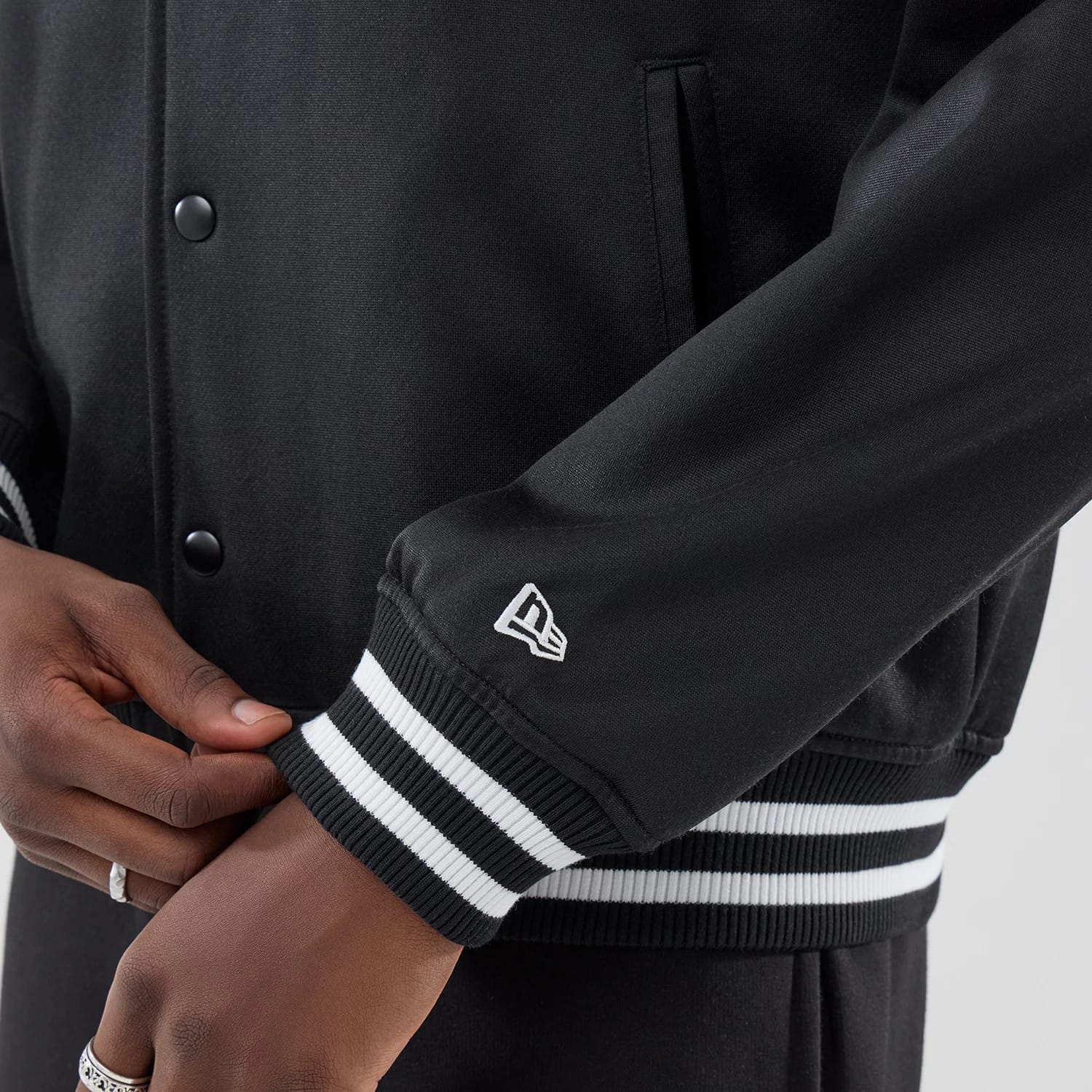 New Era Black Jersey Bomber Jacket-kentox