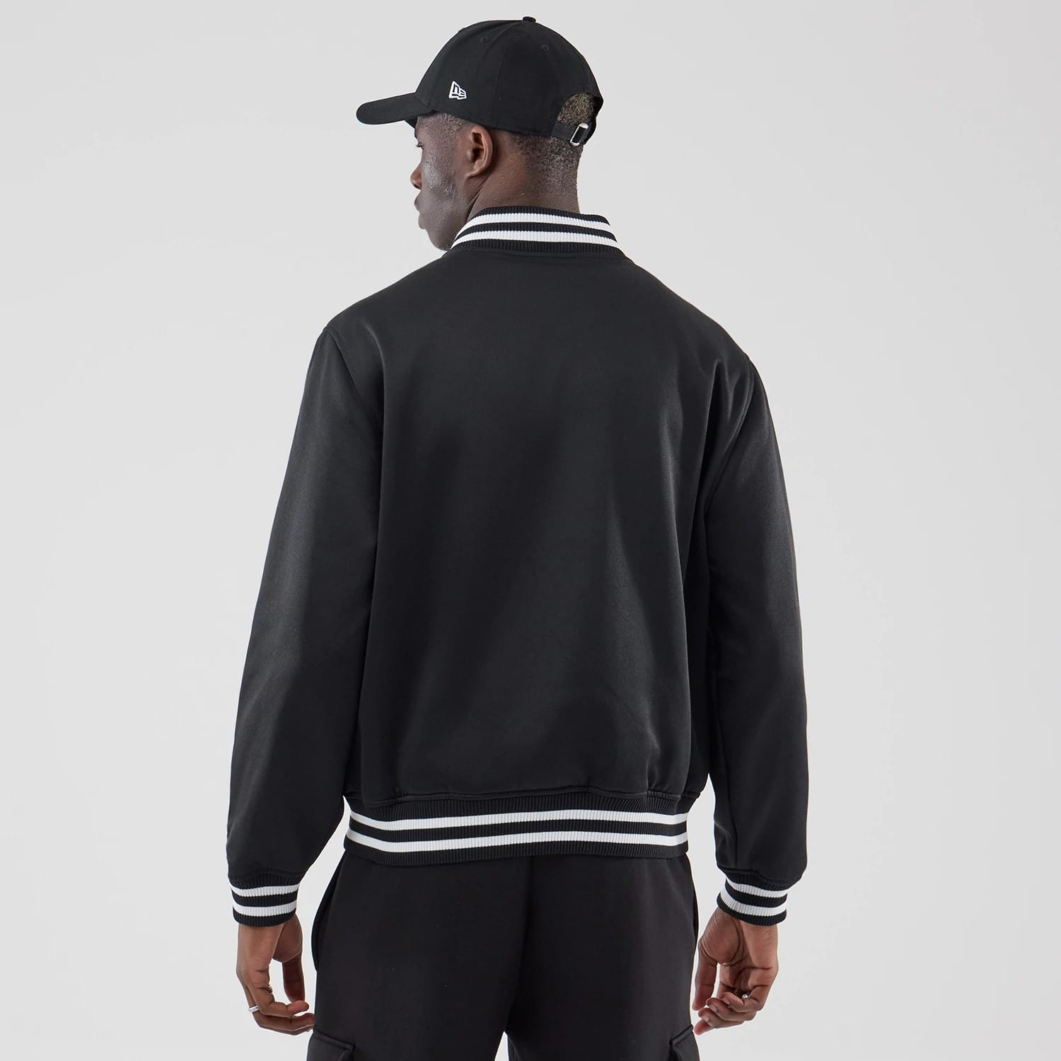 New Era Black Jersey Bomber Jacket-kentox