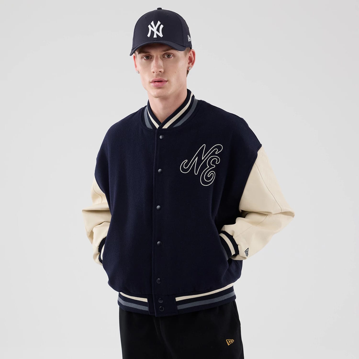 New Era Oversized Navy Varsity Jacket-kentox