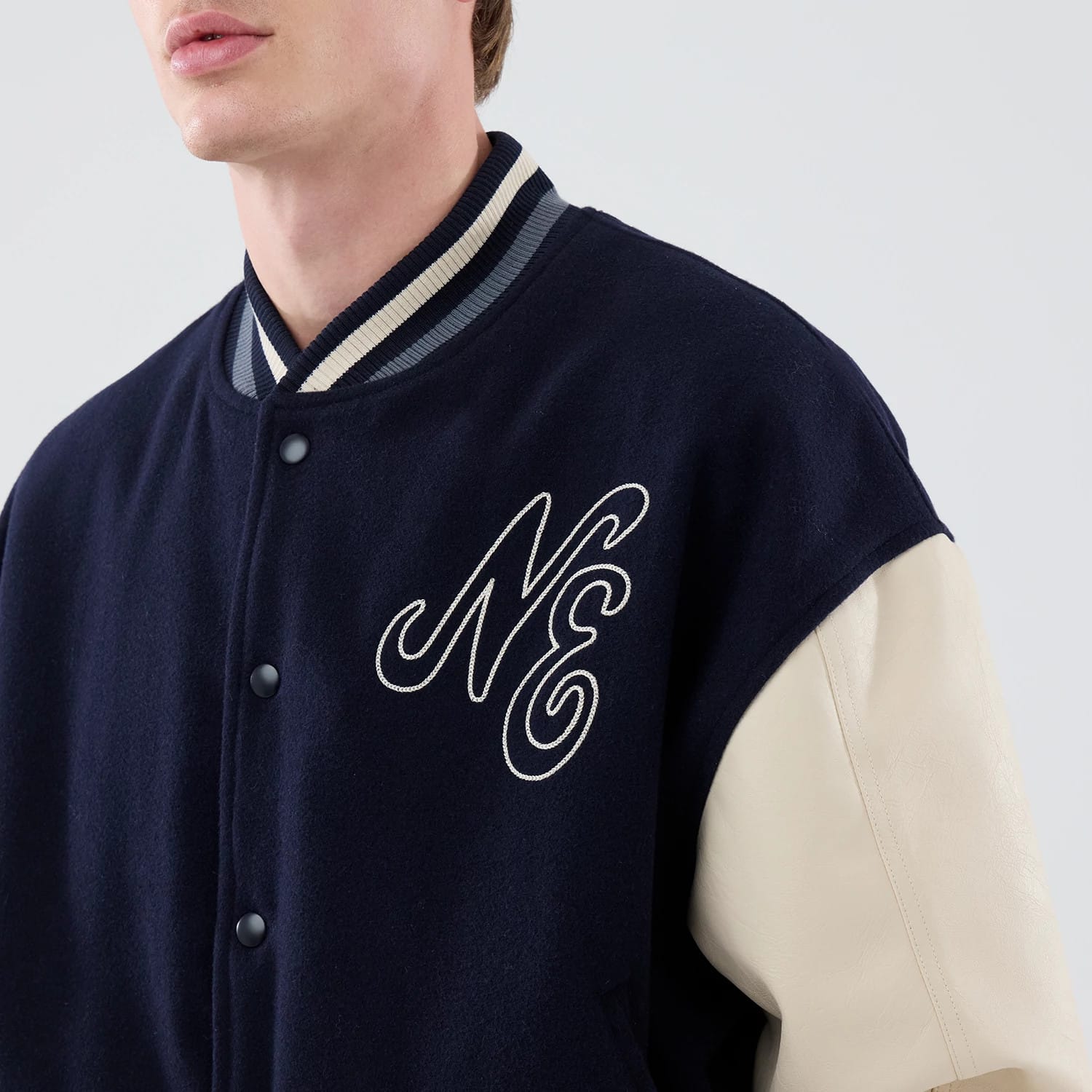 New Era Oversized Navy Varsity Jacket-kentox