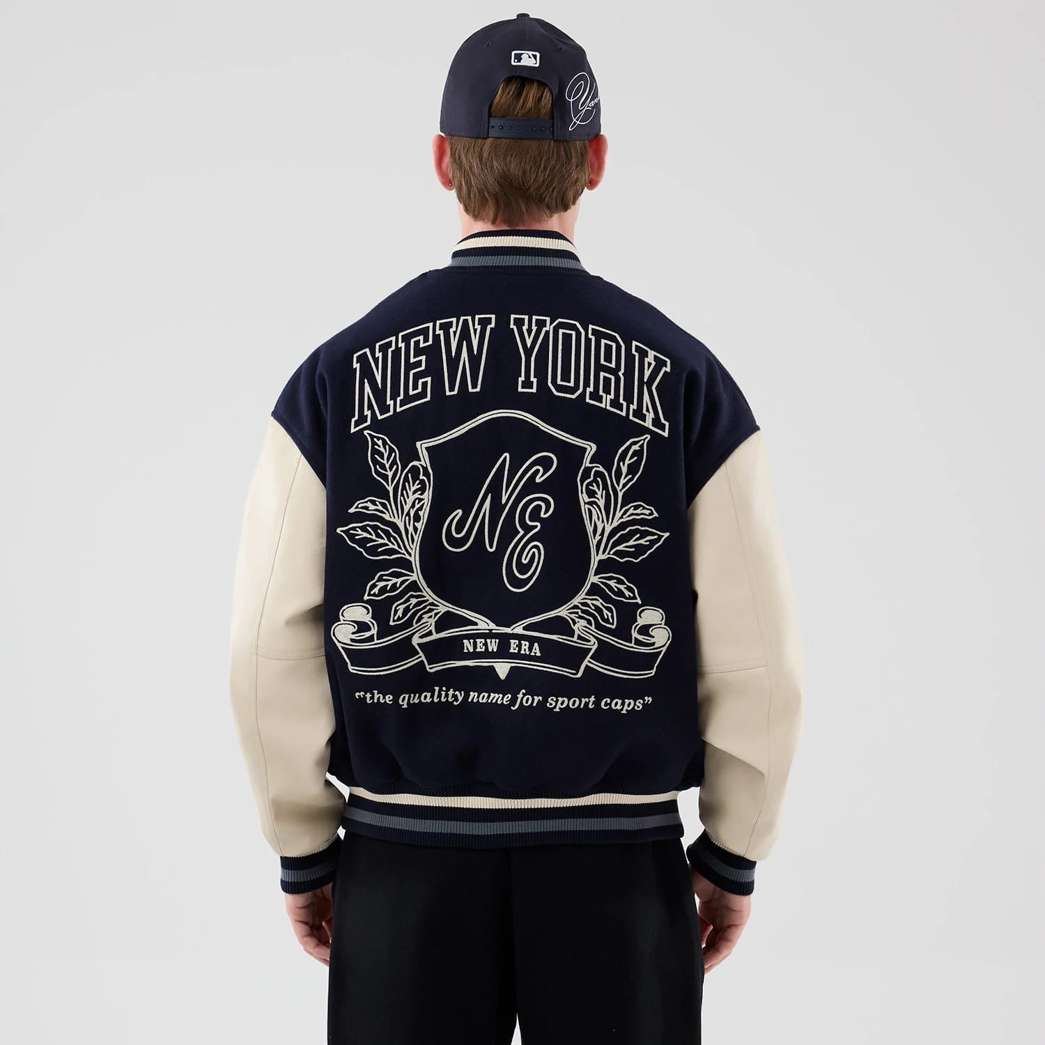 New Era Oversized Navy Varsity Jacket-kentox