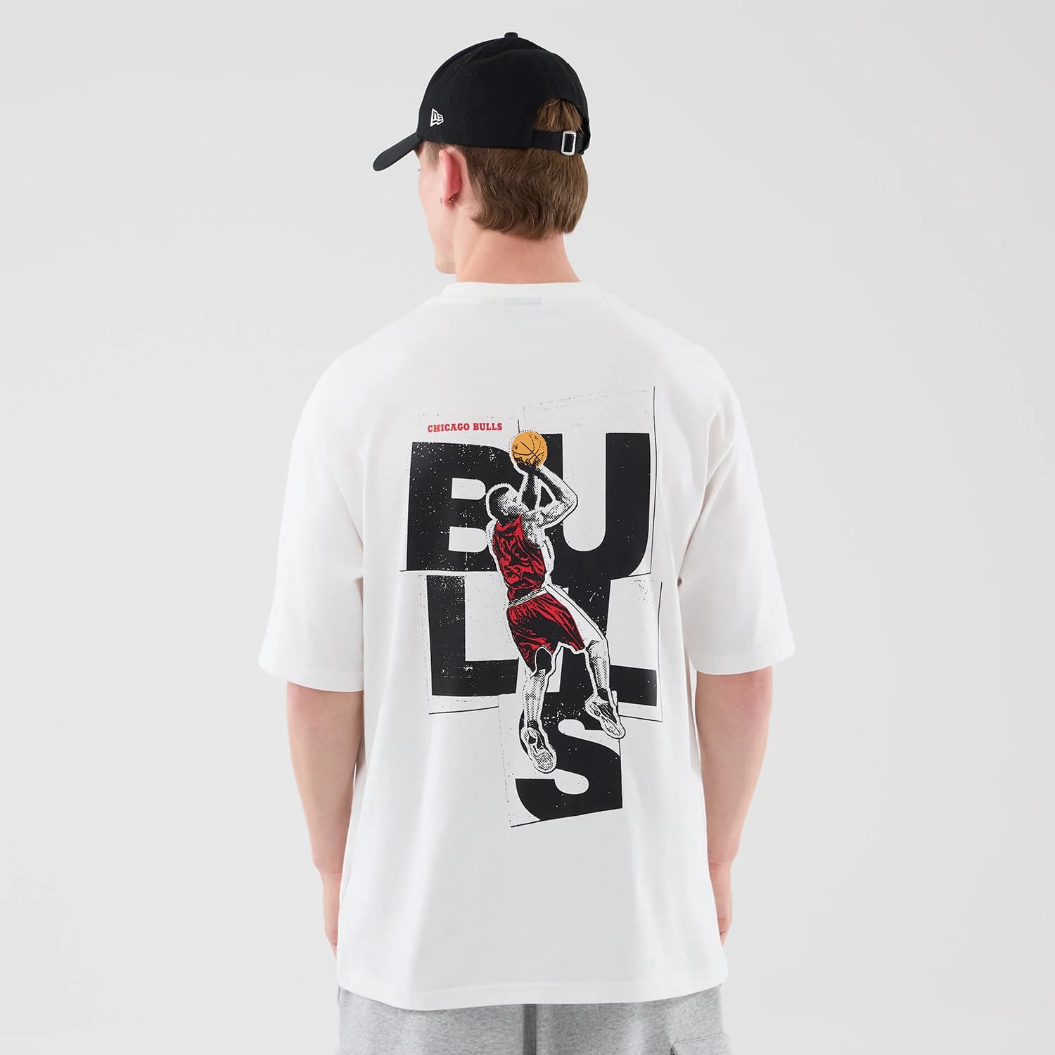 Chicago Bulls NBA Player Graphic White Oversized T-Shirt-kentox