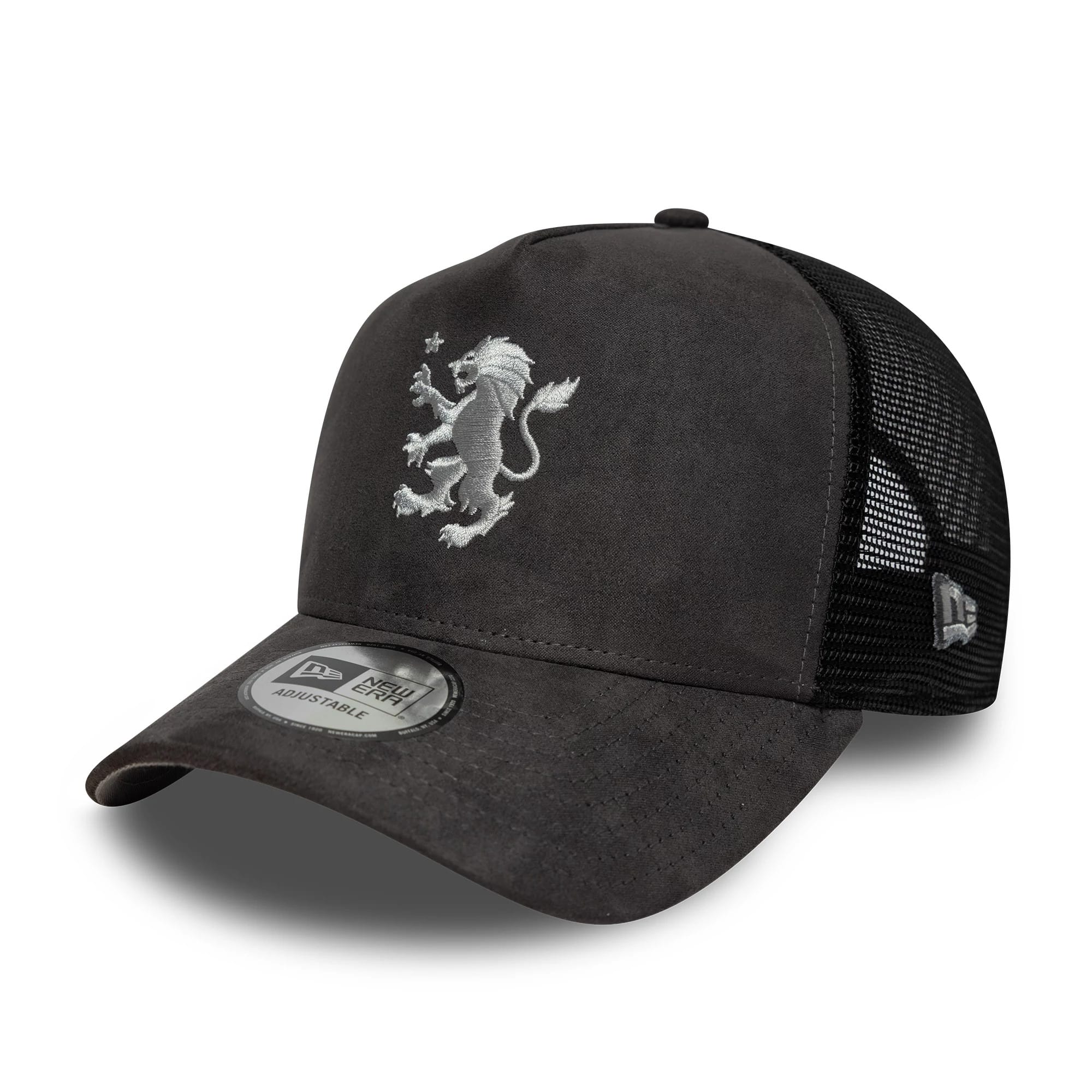 Aston Villa FC Faux Suede Dark Grey 9FORTY E-Frame Trucker Adjustable Cap-kentox