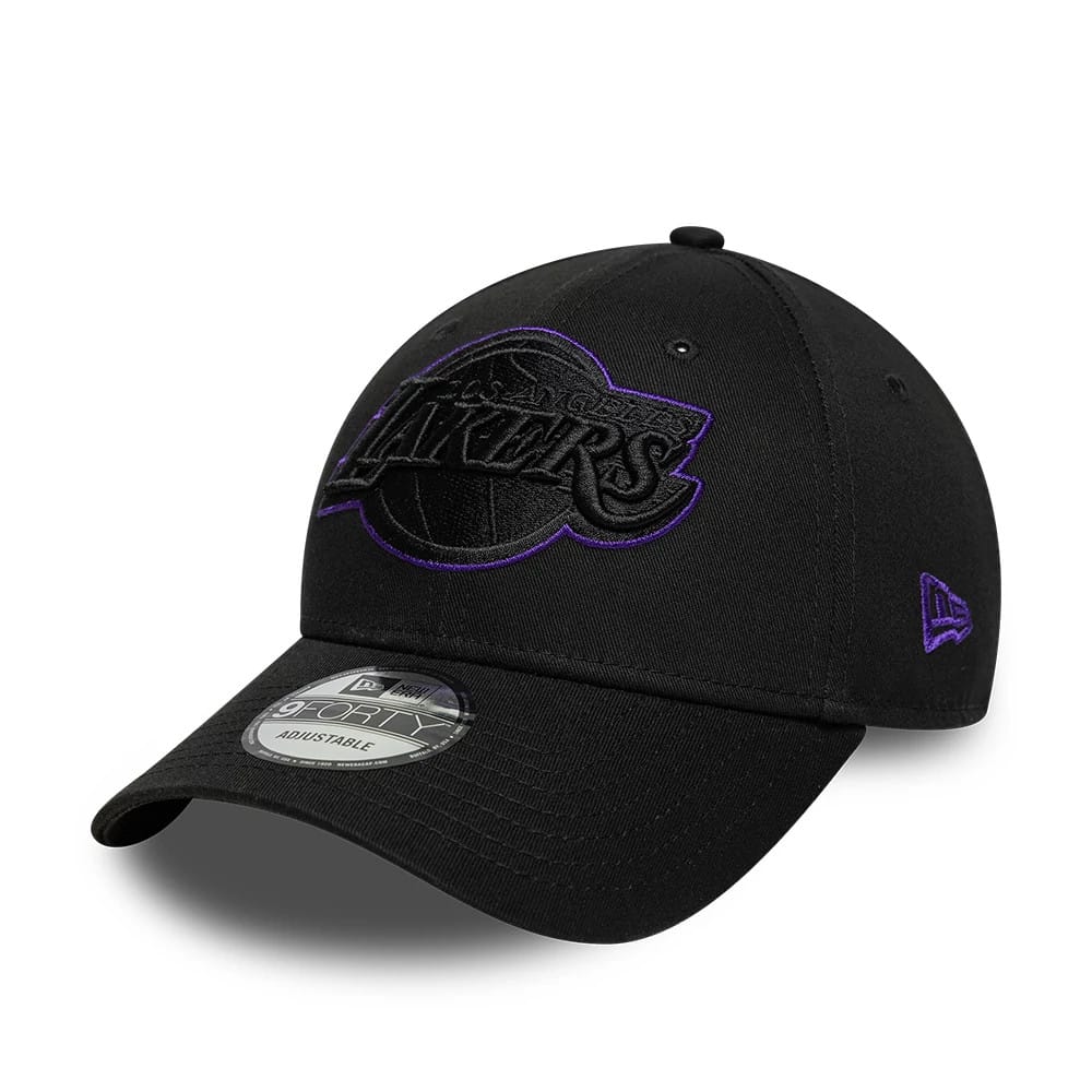 LA Lakers NBA Outline Black 9FORTY Adjustable Cap-kentox
