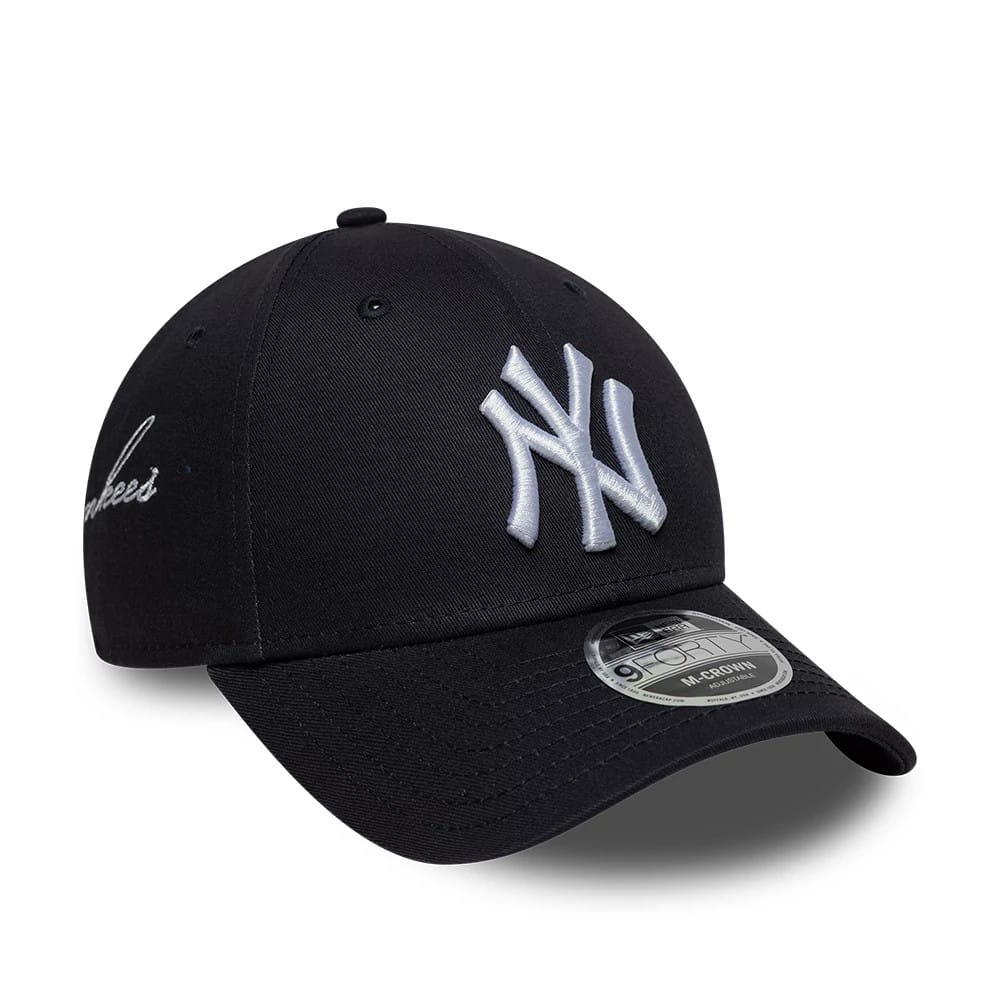 New York Yankees MLB Side Script Navy 9FORTY M-Crown Adjustable Cap-kentox