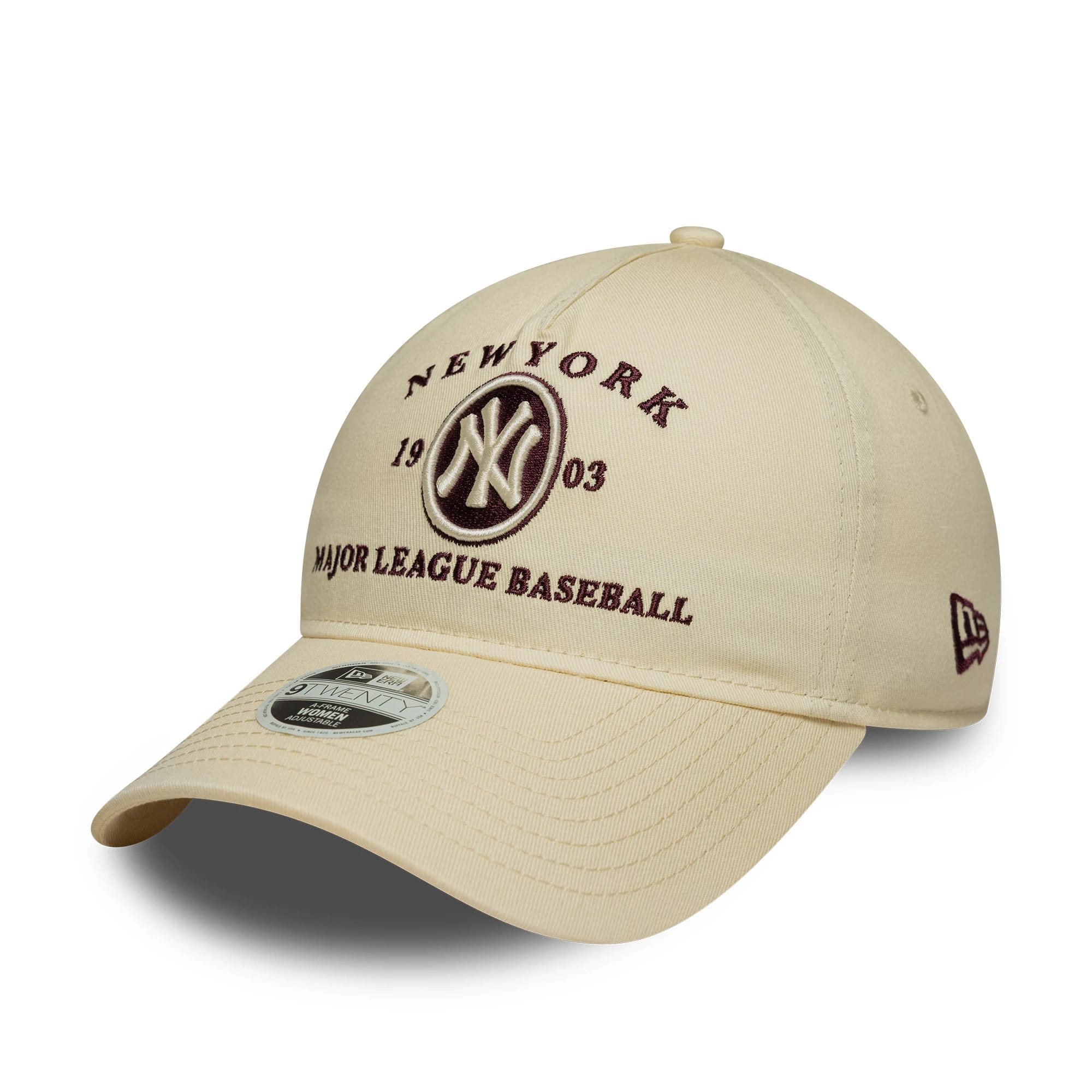 New York Yankees Womens MLB Cream 9TWENTY A-Frame Adjustable Cap-kentox