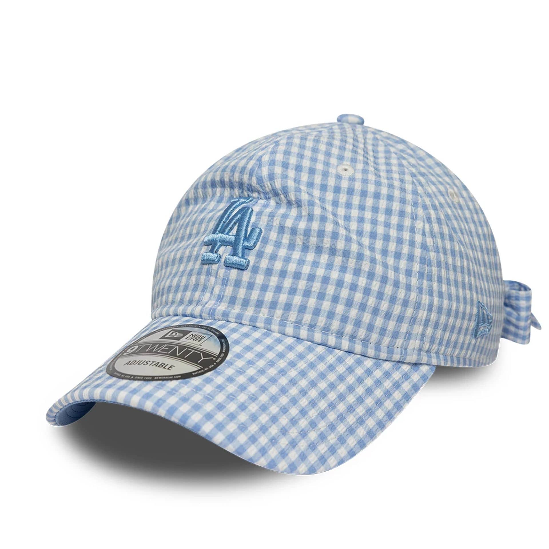 LA Dodgers MLB Gingham Bowback Pastel Blue 9TWENTY Adjustable Cap-kentox