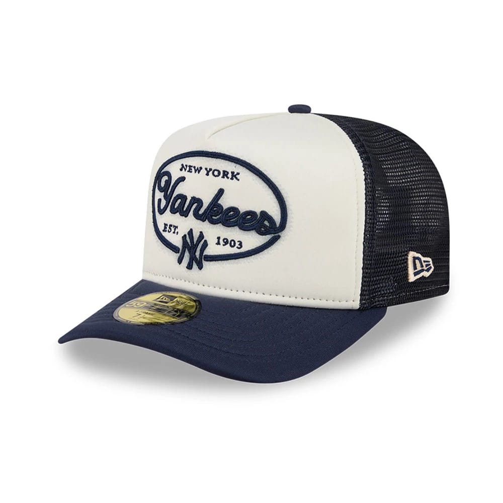 New York Yankees MLB 59FIFTY Day Navy 59FIFTY A-Frame Fitted Cap-kentox