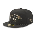 New York Yankees MLB 59FIFTY Day Black Split Panel 59FIFTY Fitted Cap-kentox