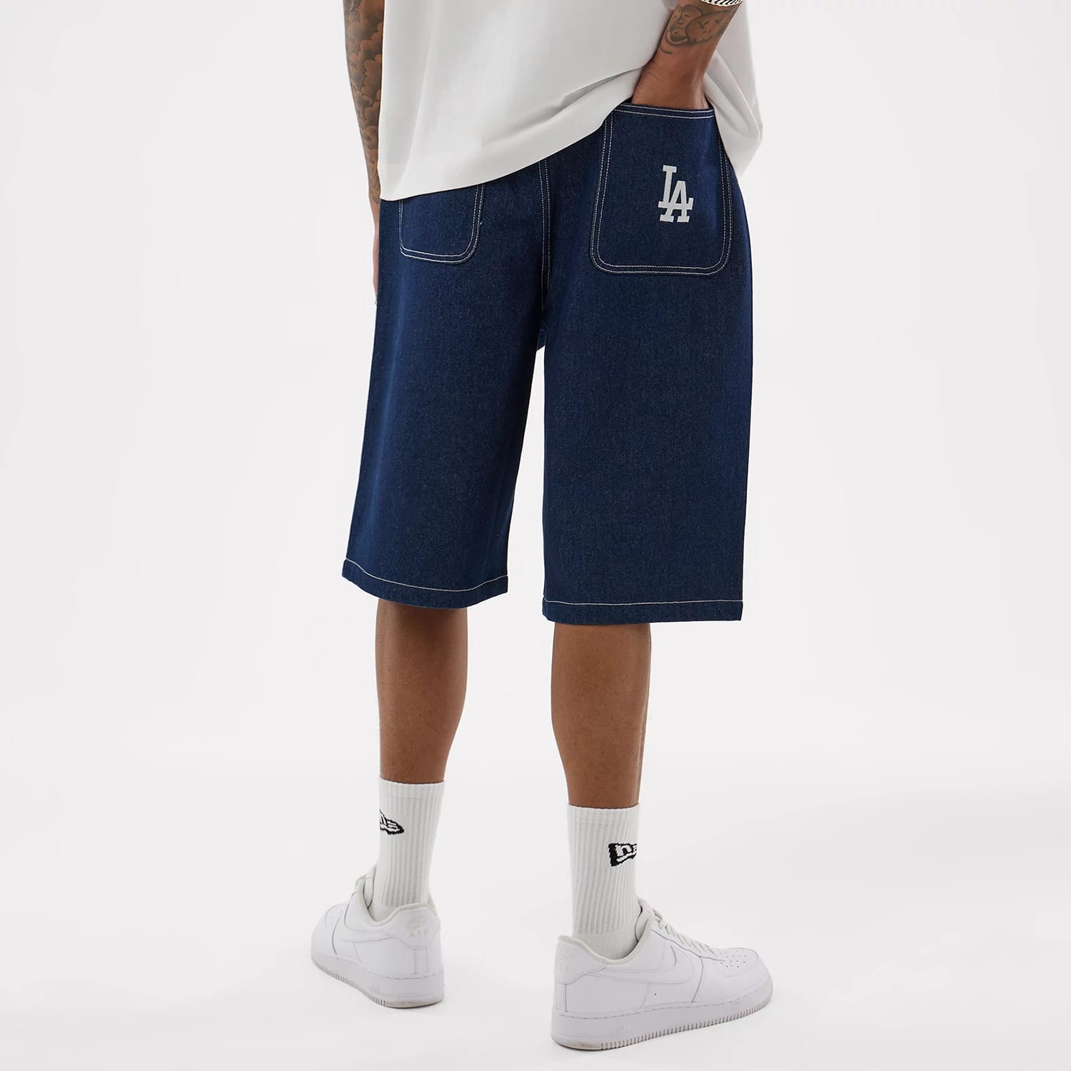 LA Dodgers MLB Jort Dark Blue Oversized Shorts-kentox