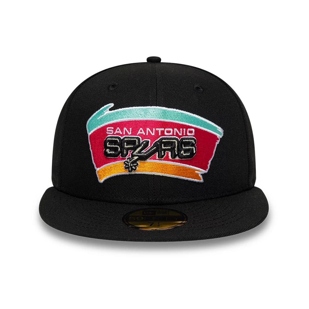 San Antonio Spurs NBA Hardwood Classic Black 59FIFTY Fitted Cap-kentox
